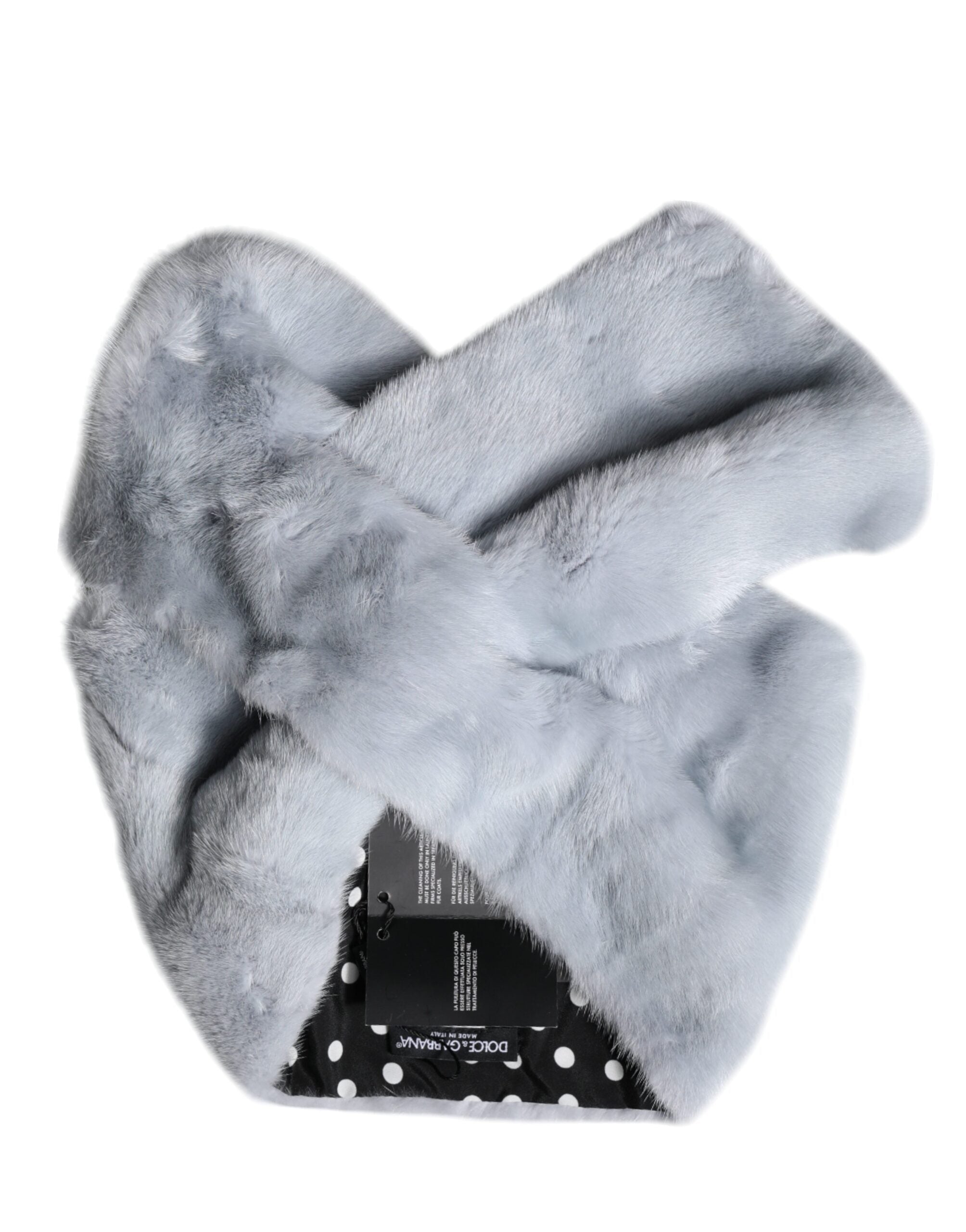 Dolce & Gabbana Powder Blue Mink Fur Neck Warmer Women's Scarf