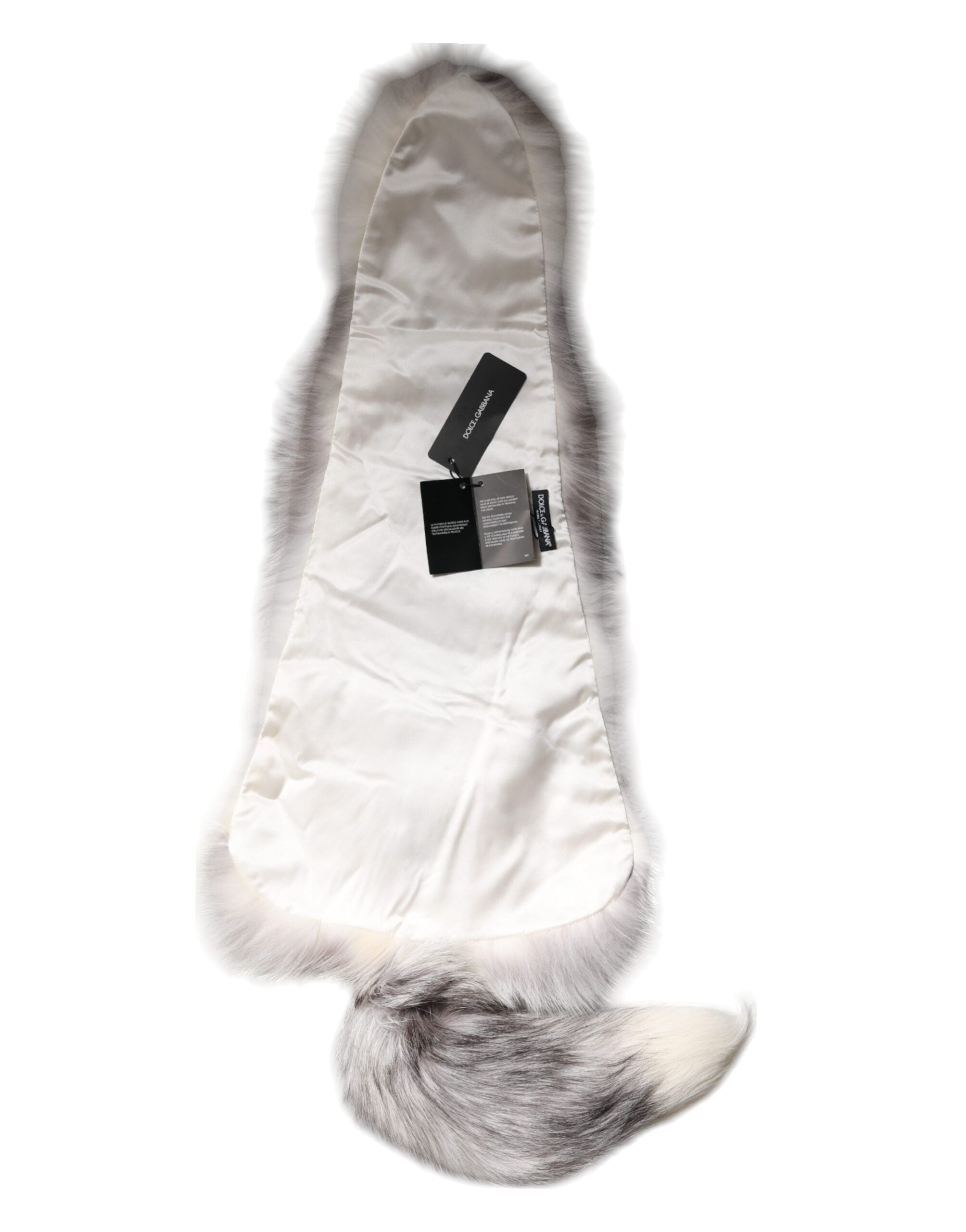 Dolce & Gabbana White Fox Fur Neck Wrap Warmer Winter Women's Scarf