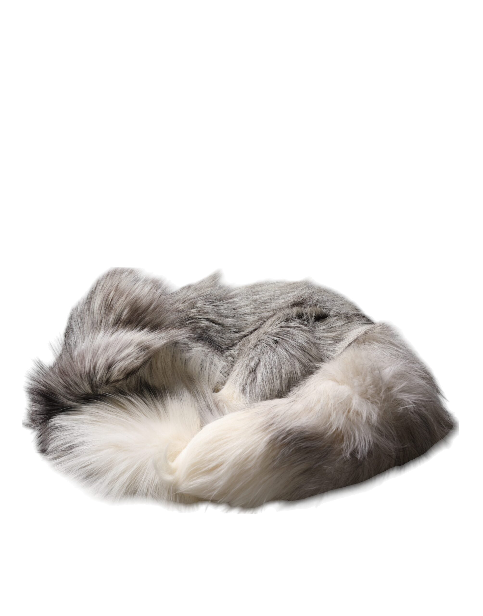 Dolce & Gabbana White Fox Fur Neck Wrap Warmer Winter Women's Scarf