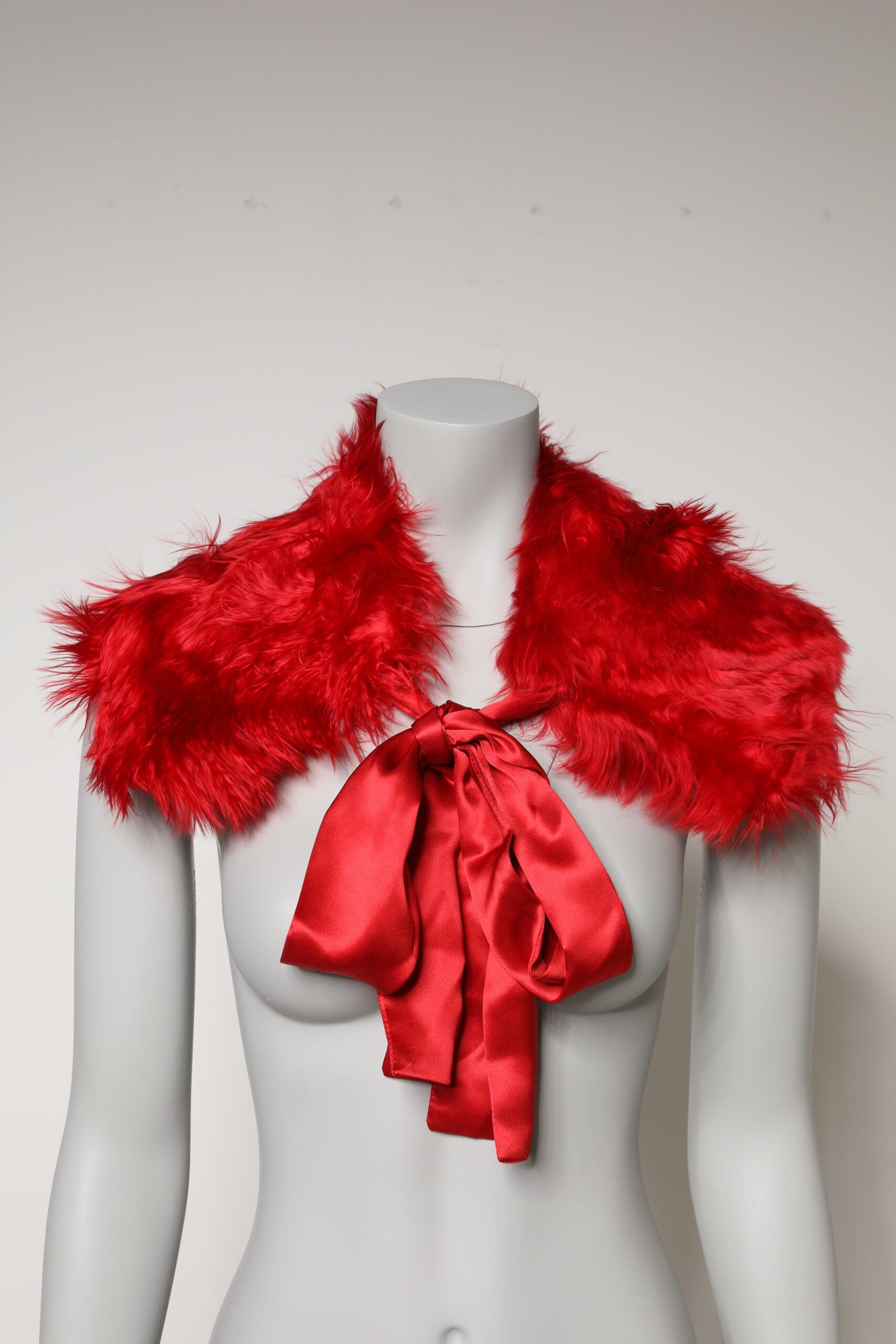 Dolce & Gabbana Red Alpaca Fur Women Neck Warmer Winter Women's Scarf