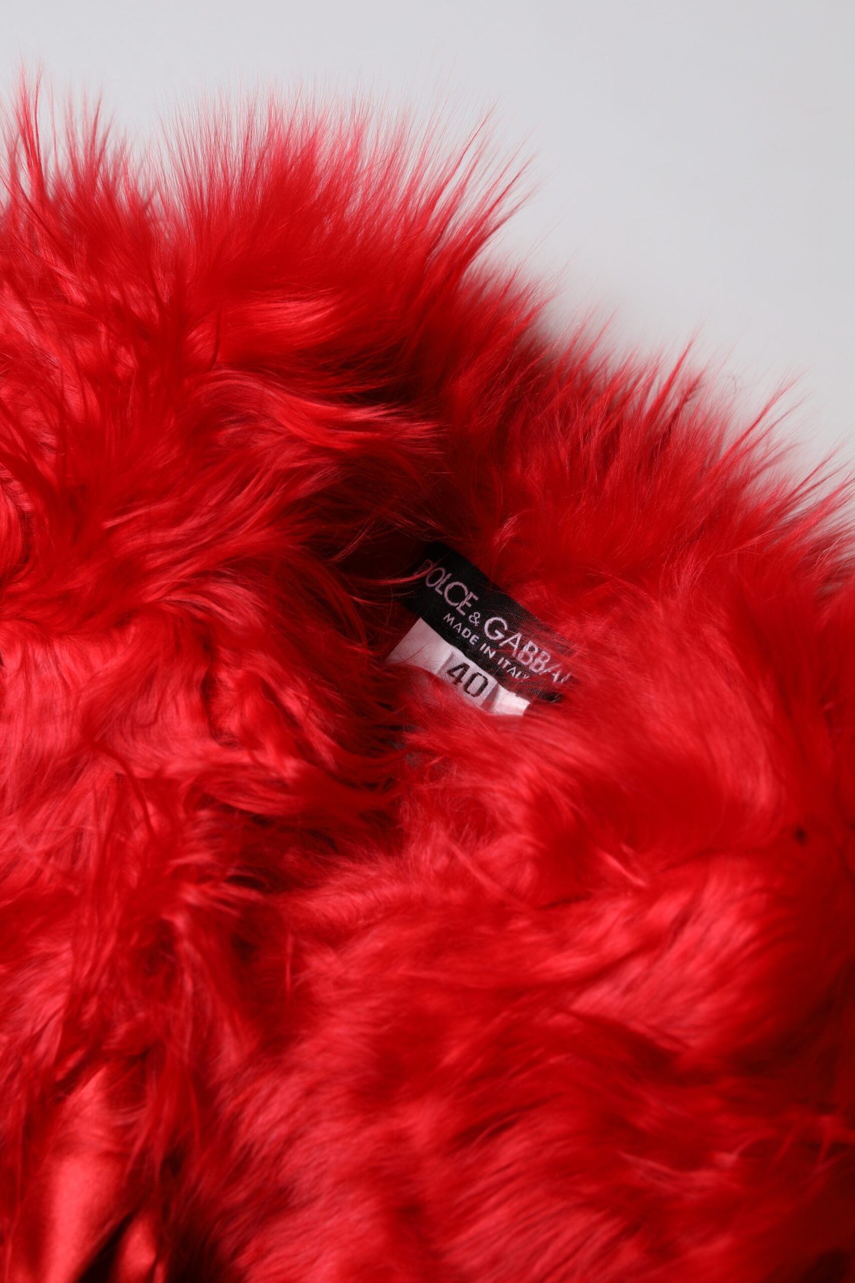 Dolce & Gabbana Red Alpaca Fur Women Neck Warmer Winter Women's Scarf