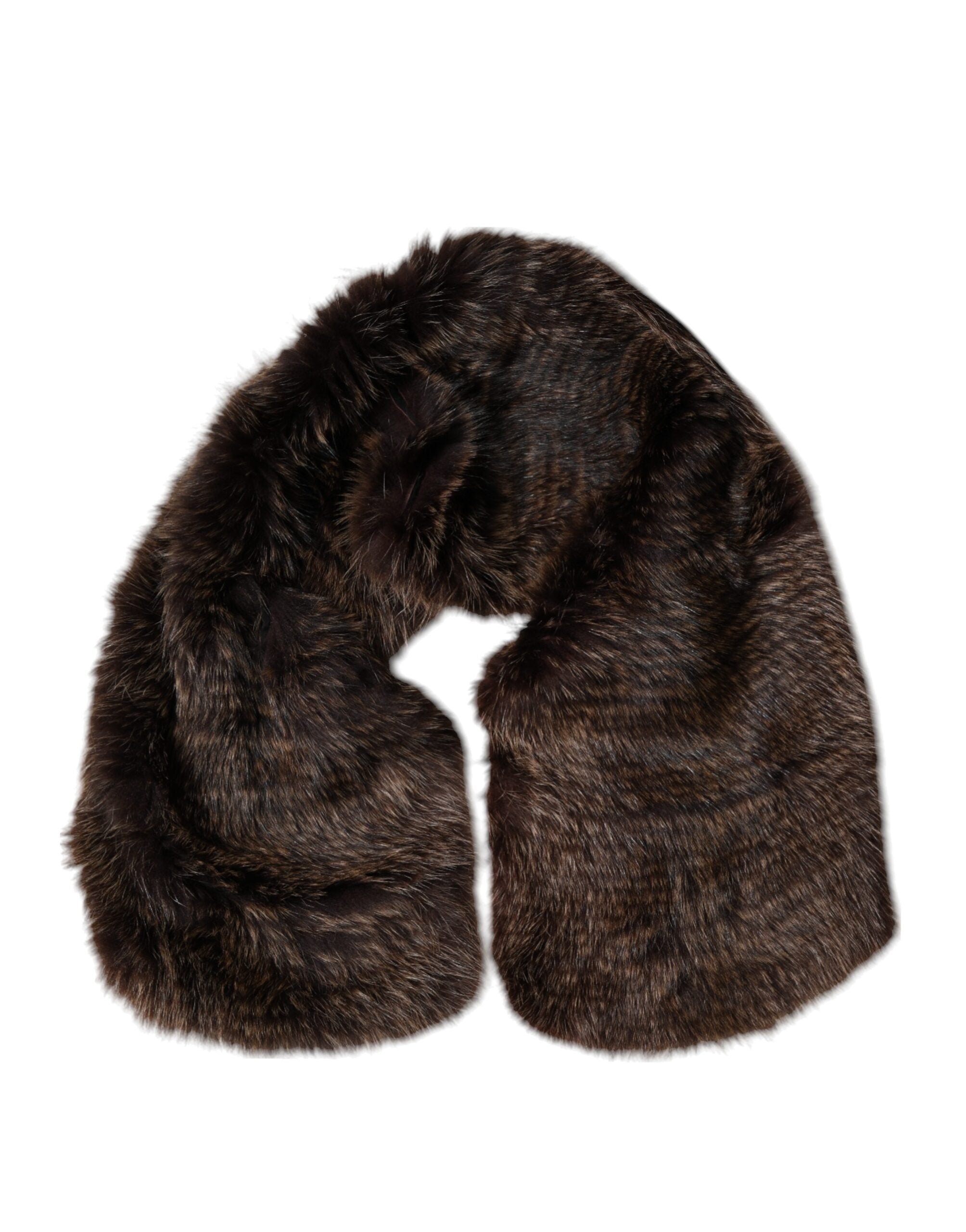 Dolce & Gabbana Brown Raccoon Fur Neck Warmer Winter Women's Scarf