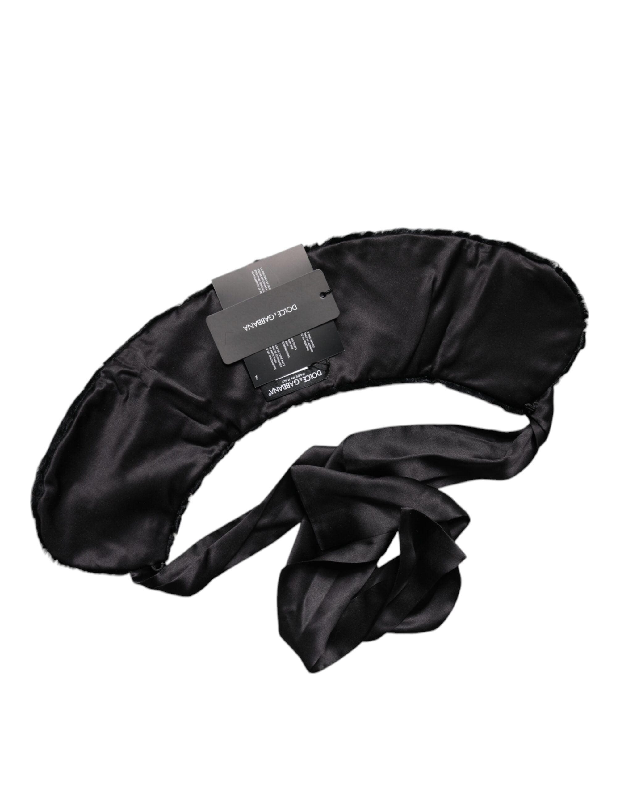 Dolce & Gabbana Black Lamb Fur Women Neck Warmer Winter Women's Scarf