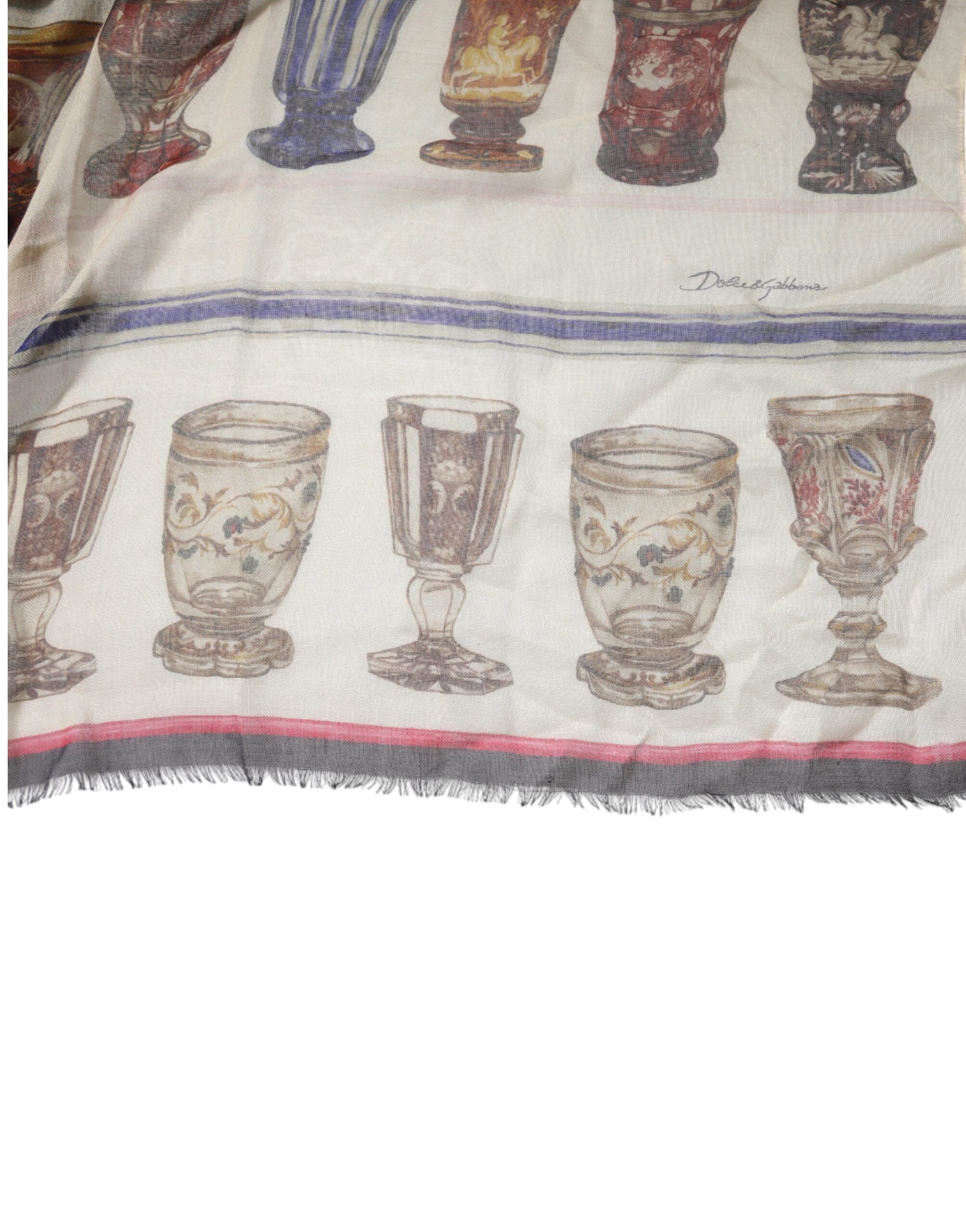 Dolce & Gabbana Multicolor Glass Cashmere Foulard Women's Scarf (Pre-Owned)
