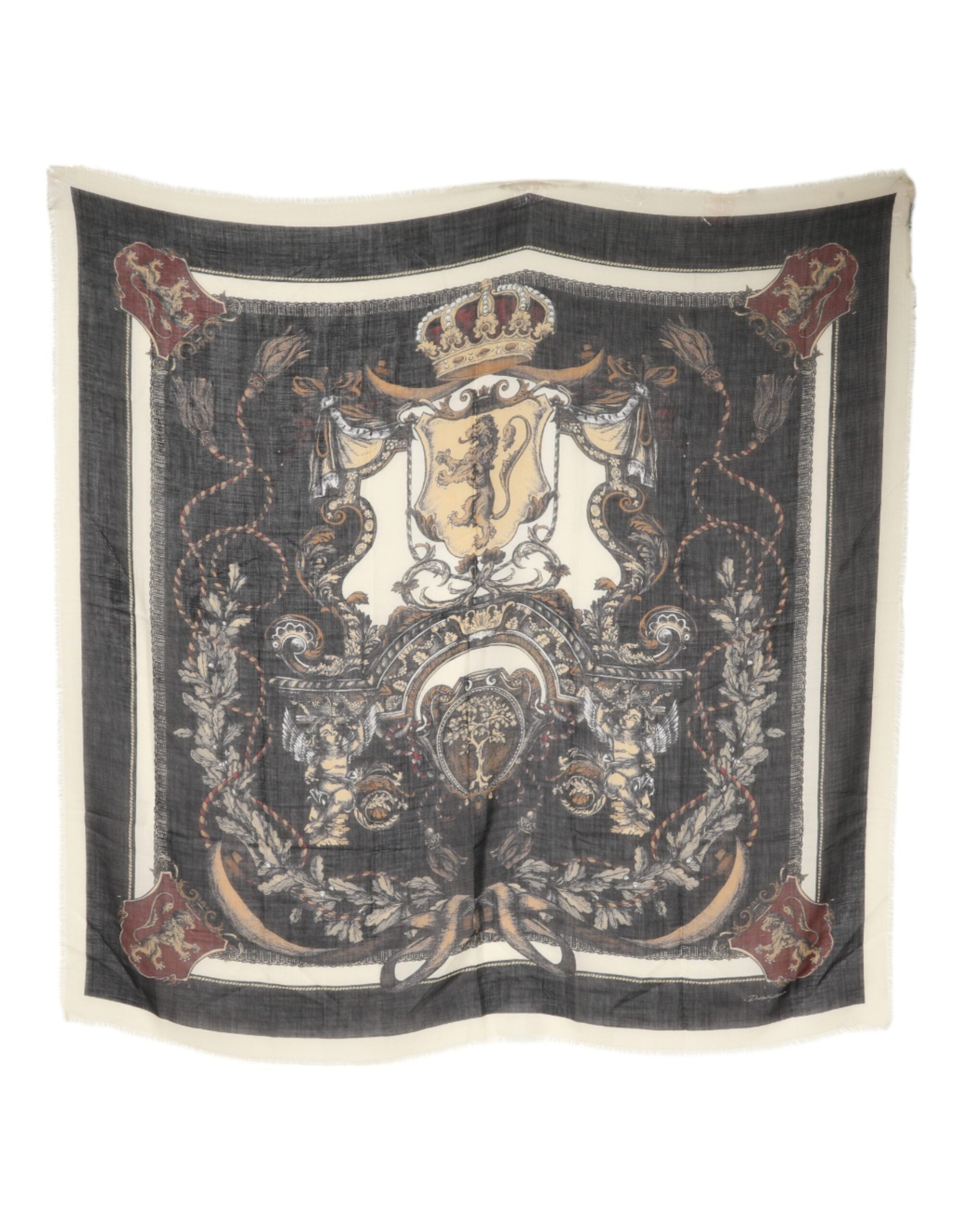Dolce & Gabbana Multicolor Printed Cashmere Foulard Men's Scarf (Pre-Owned)
