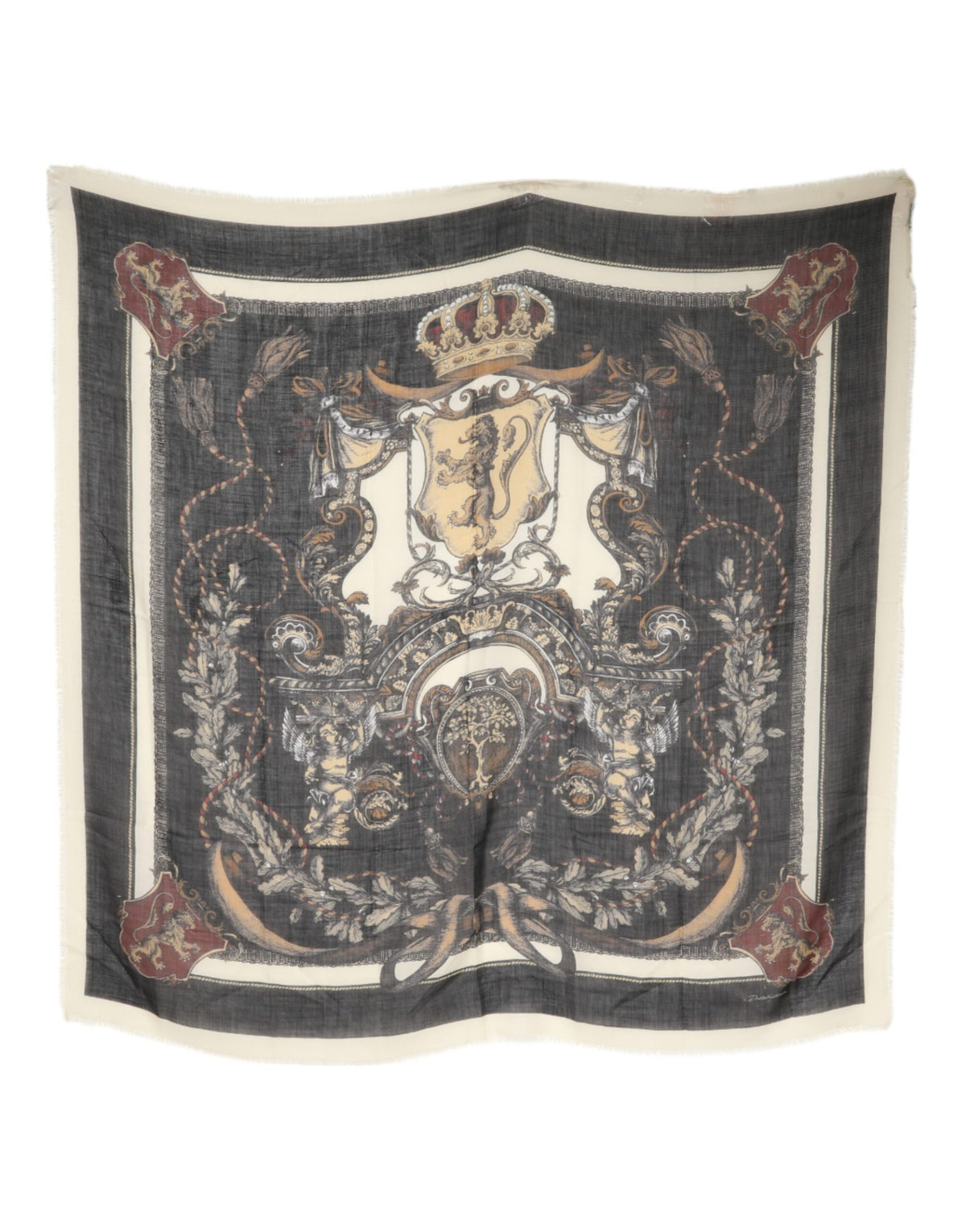 Dolce & Gabbana Multicolor Printed Cashmere Foulard Men's Scarf (Pre-Owned)