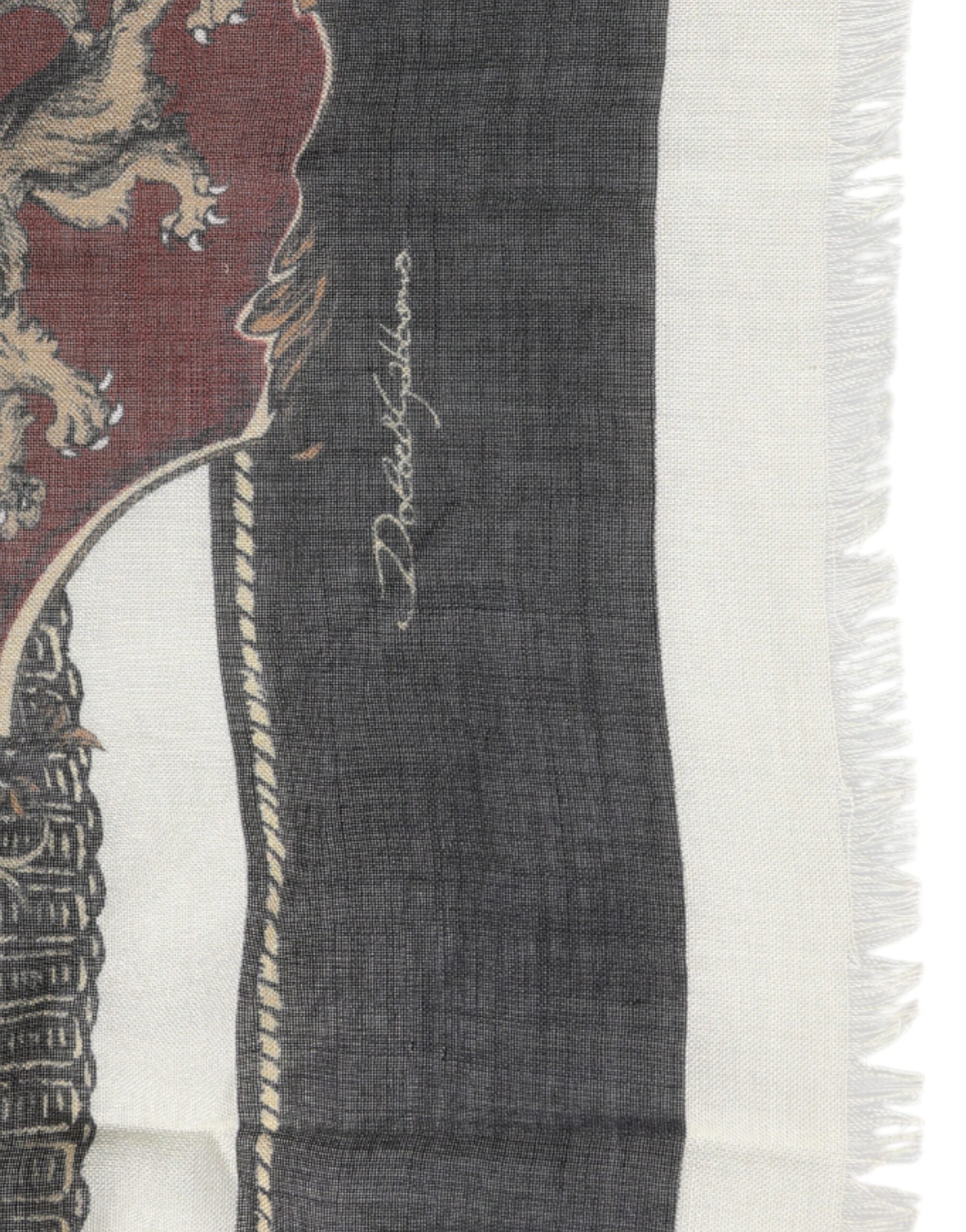 Dolce & Gabbana Multicolor Printed Cashmere Foulard Men's Scarf (Pre-Owned)