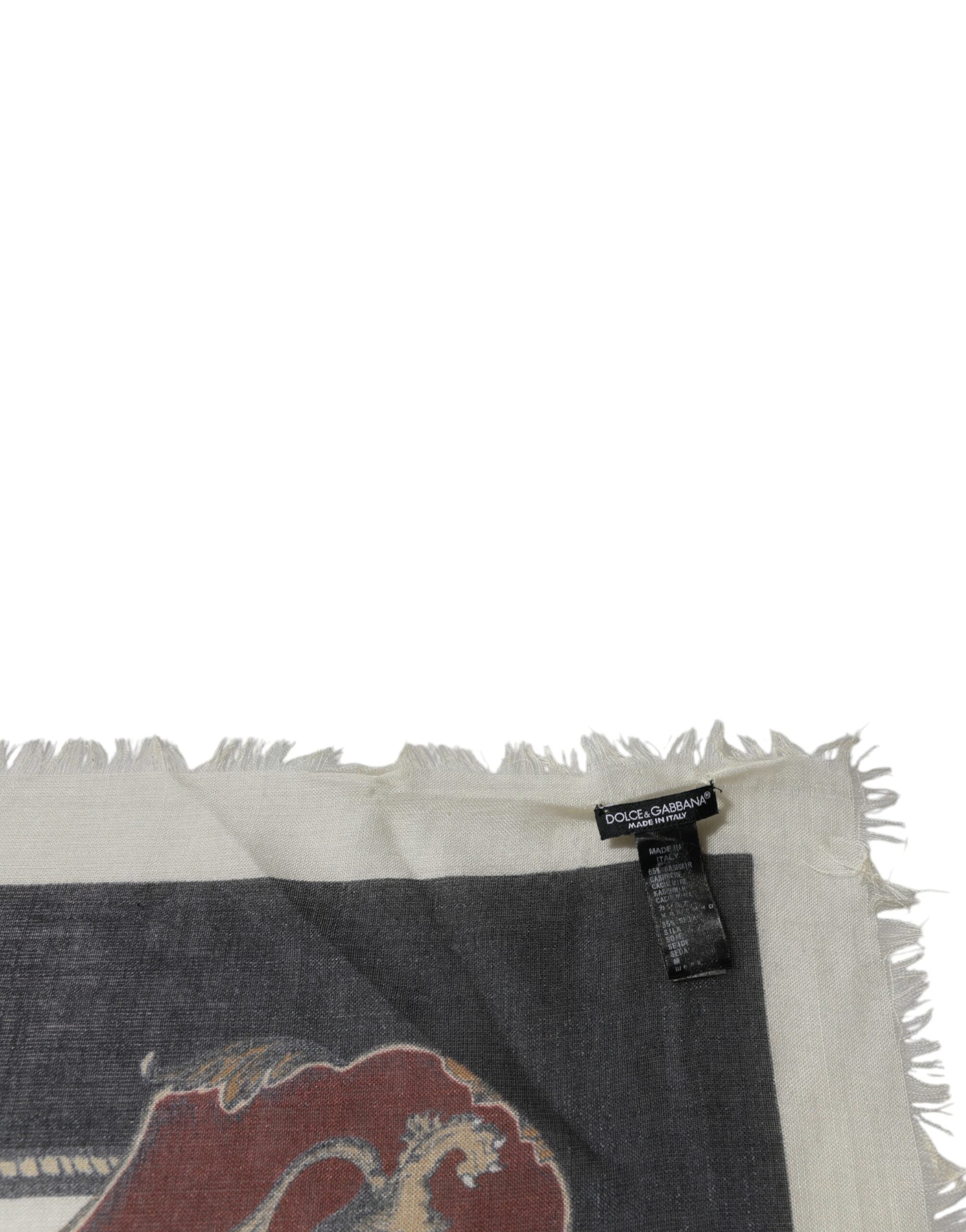Dolce & Gabbana Multicolor Printed Cashmere Foulard Men's Scarf (Pre-Owned)