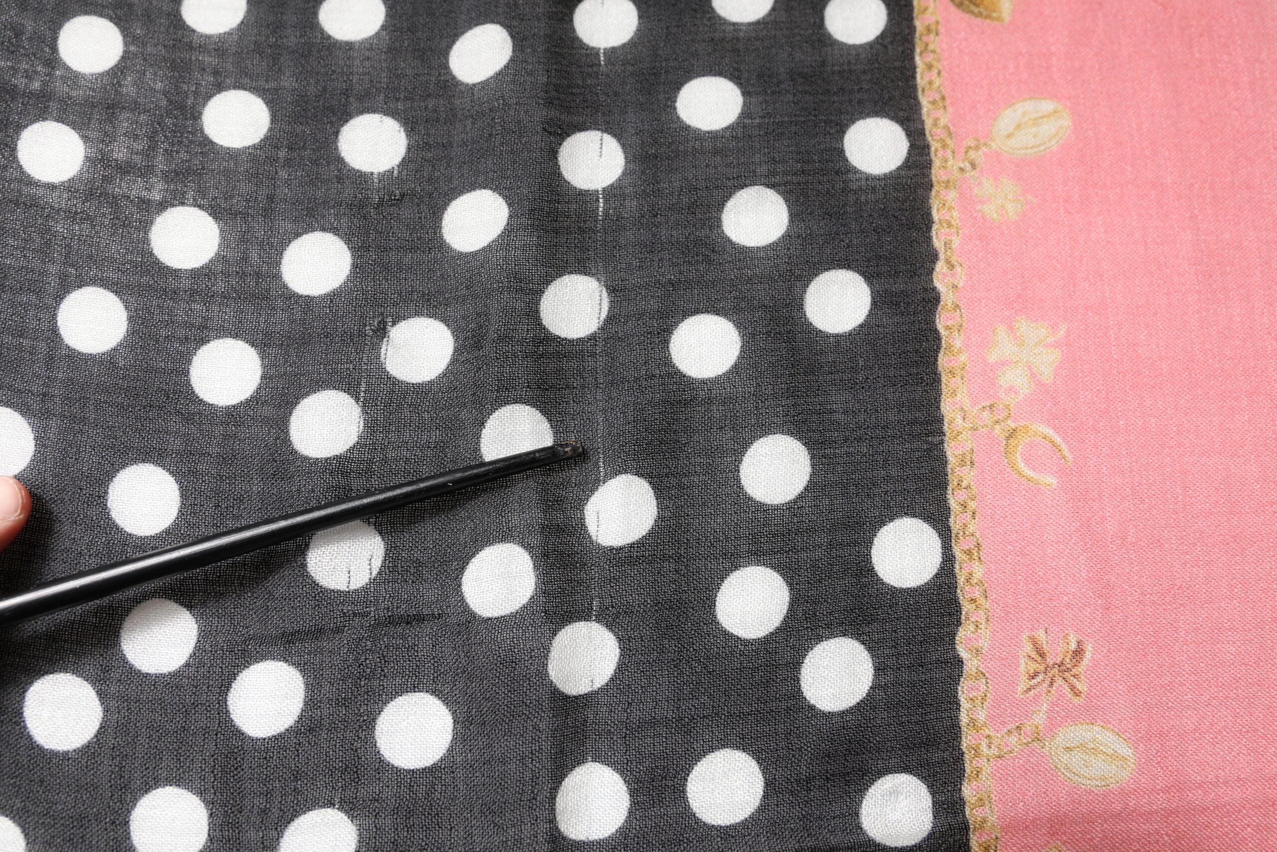 Dolce & Gabbana Black White Polka Dots Fringes Wrap Women's Scarf (Pre-Owned)