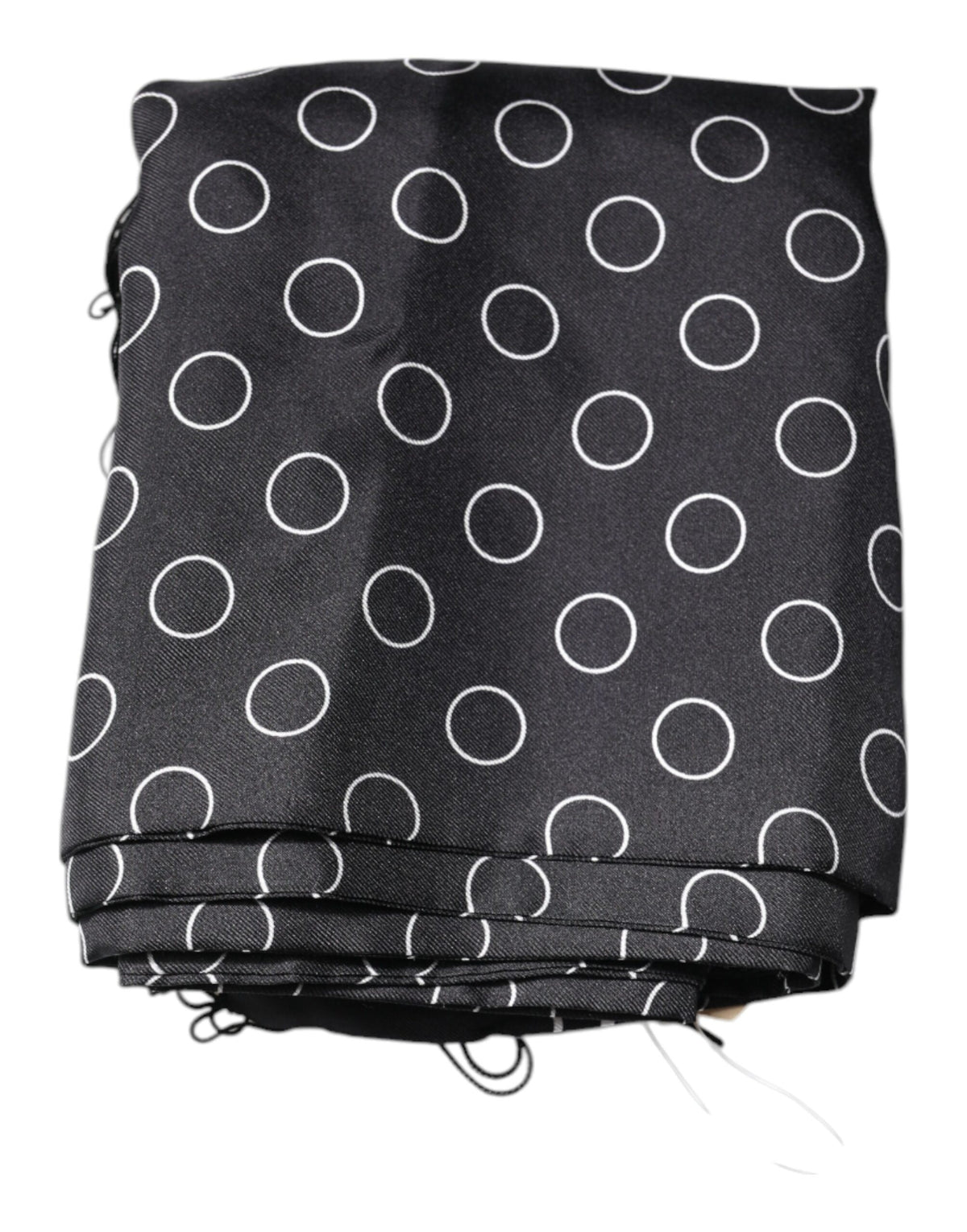 Dolce & Gabbana Black Circles Silk Fringes Shawl Wrap Men's Scarf (Pre-Owned)