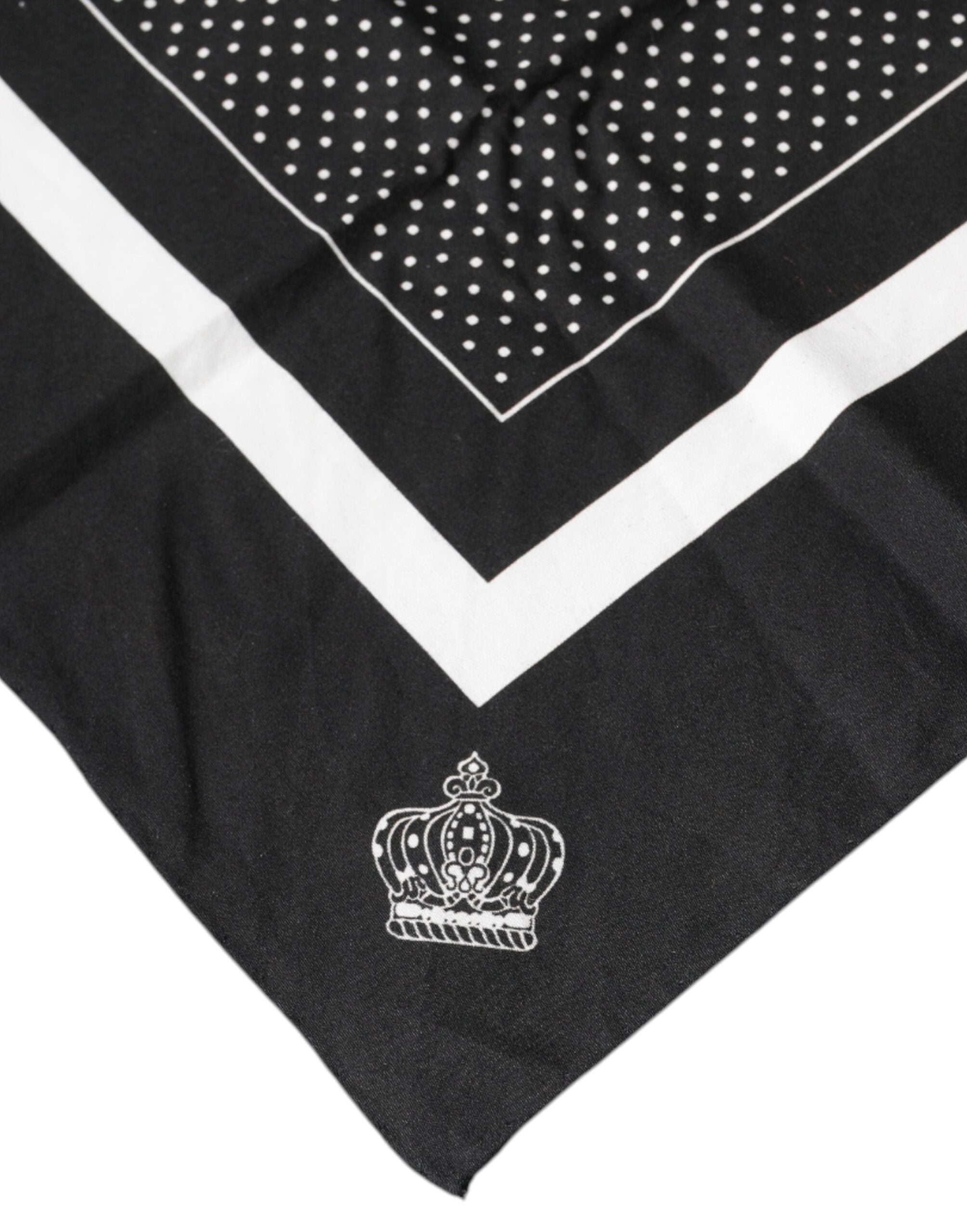 Dolce & Gabbana Black Polka Dots Cotton Handkerchief Men's Scarf