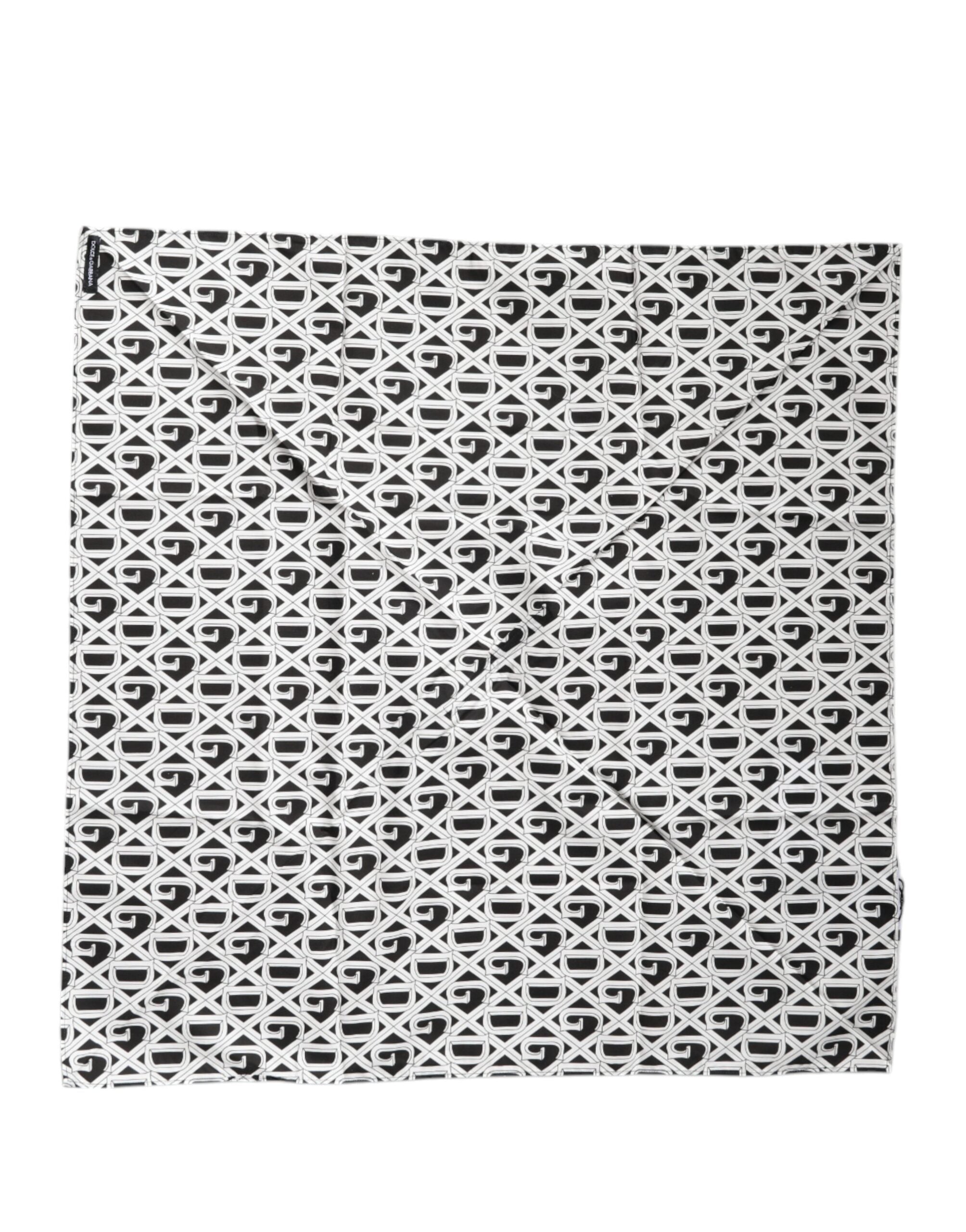 Dolce & Gabbana White Logo Monogram Cotton Bandana Men's Scarf