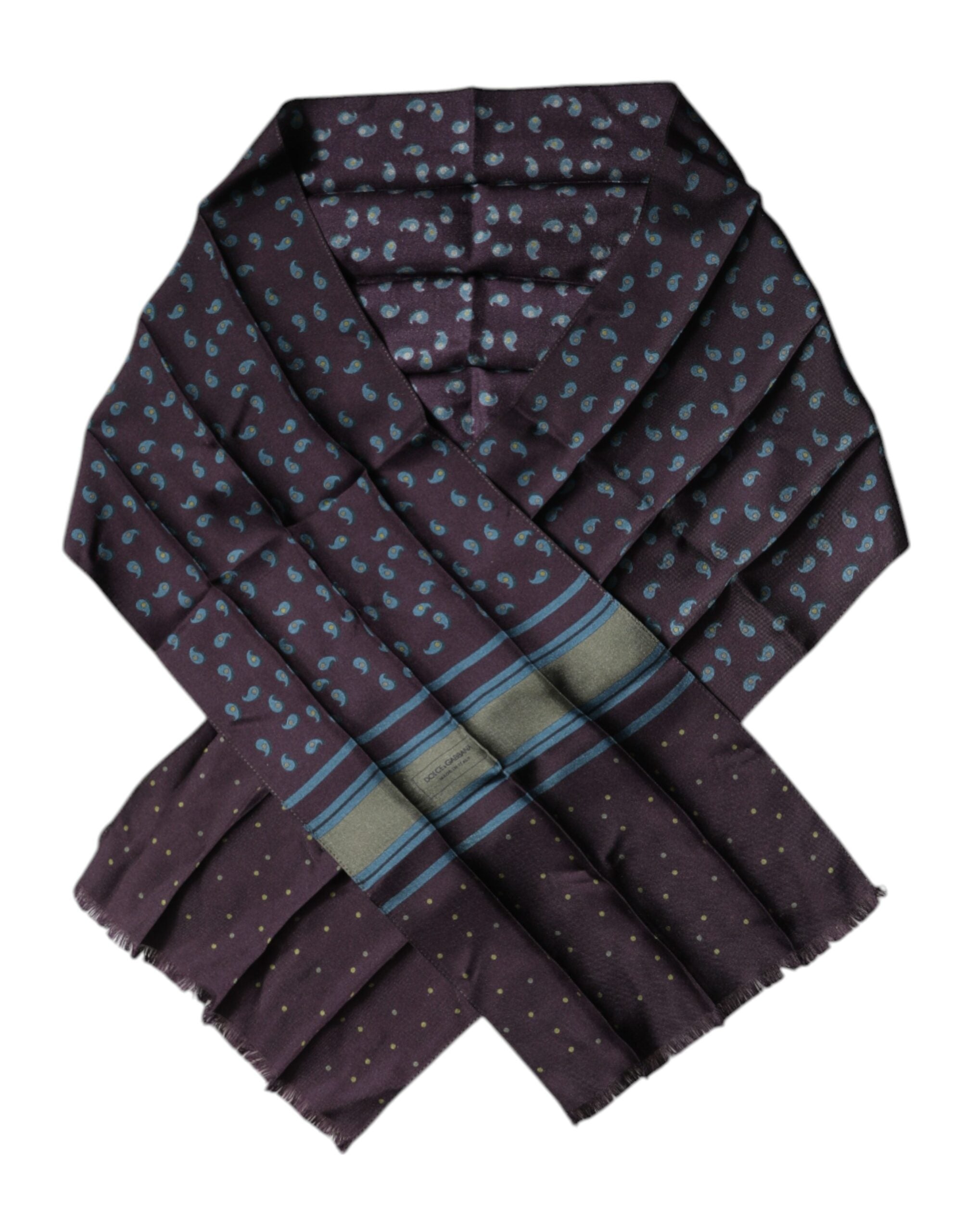 Dolce & Gabbana Purple Fantasy Silk Neck Wrap Shawl Men's Scarf (Pre-Owned)