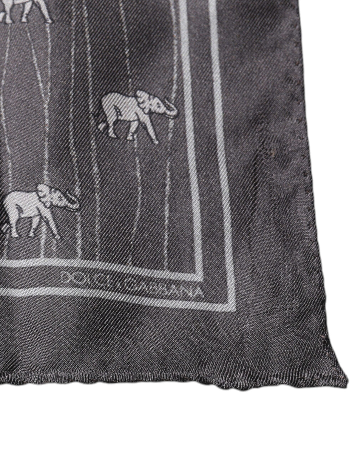 Dolce & Gabbana Brown Elephant Fantasy Handkerchief Women's Scarf
