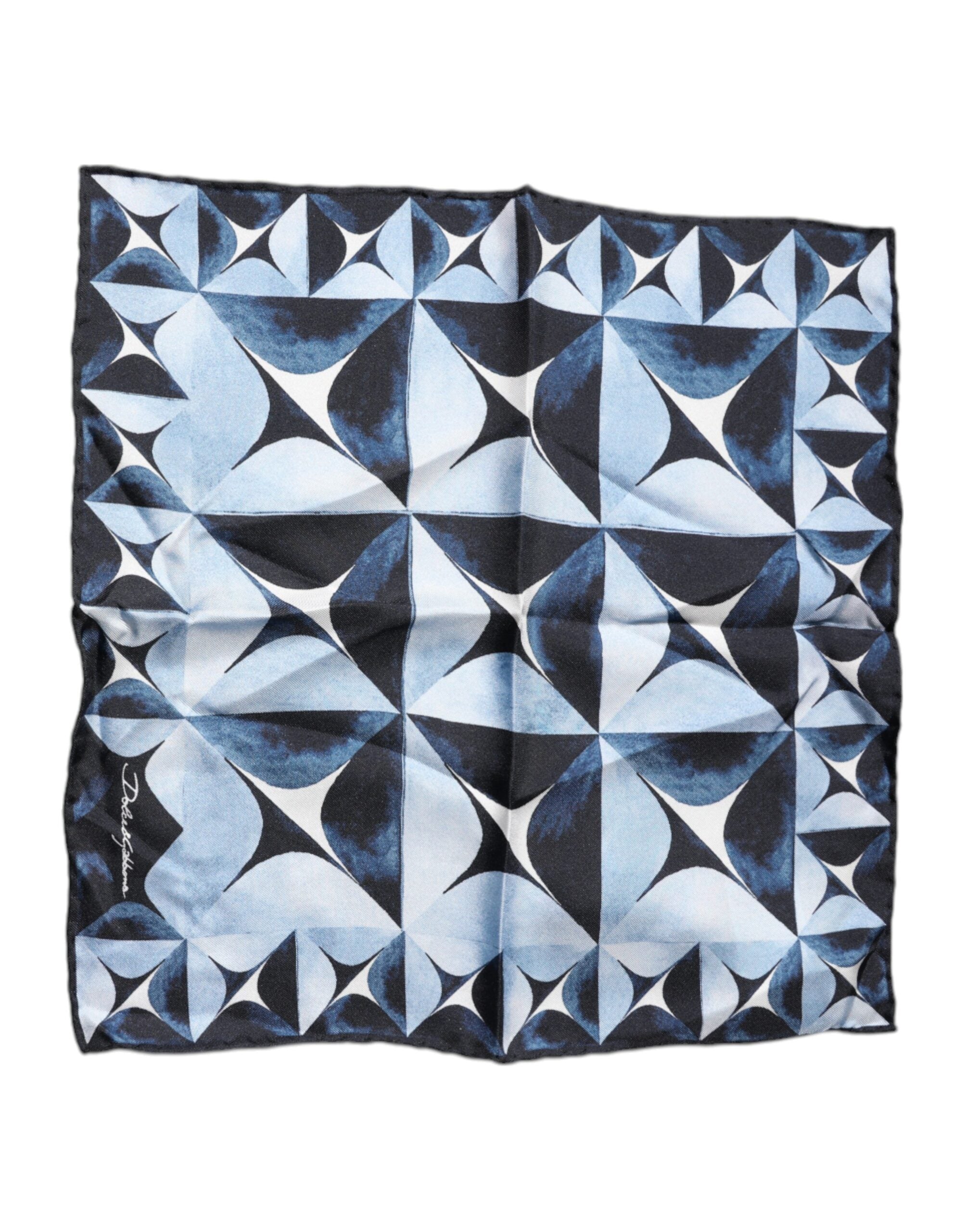 Dolce & Gabbana Blue Fantasy 100% Silk Handkerchief Women's Scarf (Pre-Owned)