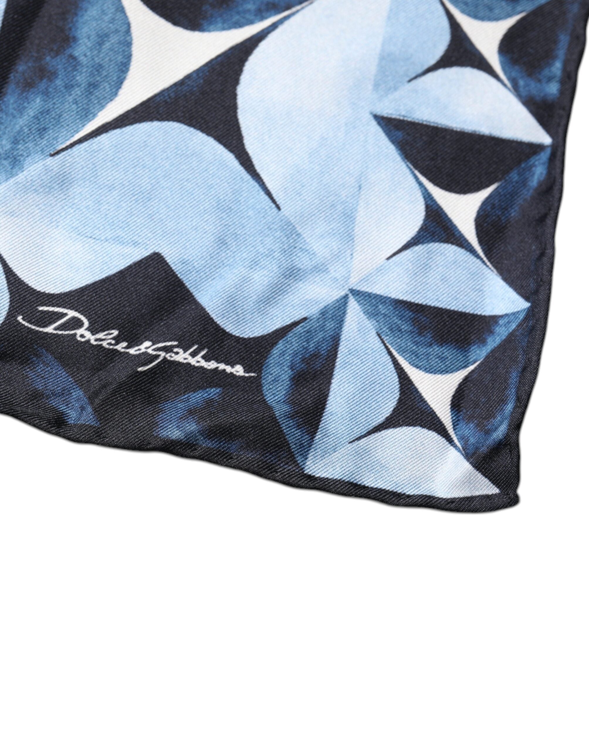 Dolce & Gabbana Blue Fantasy 100% Silk Handkerchief Women's Scarf (Pre-Owned)