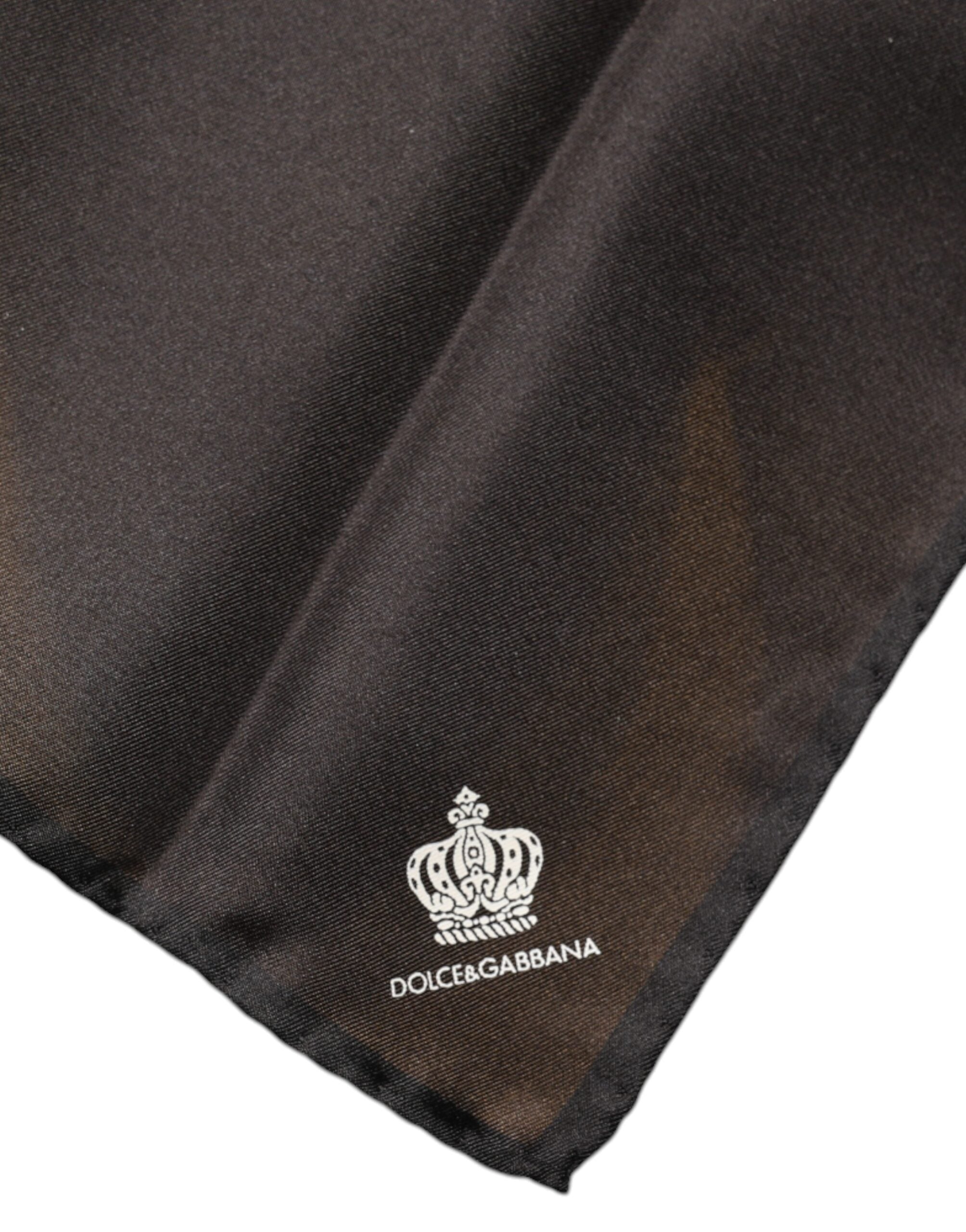 Dolce & Gabbana Black Crown Silk Square Handkerchief Men's Scarf (Pre-Owned)