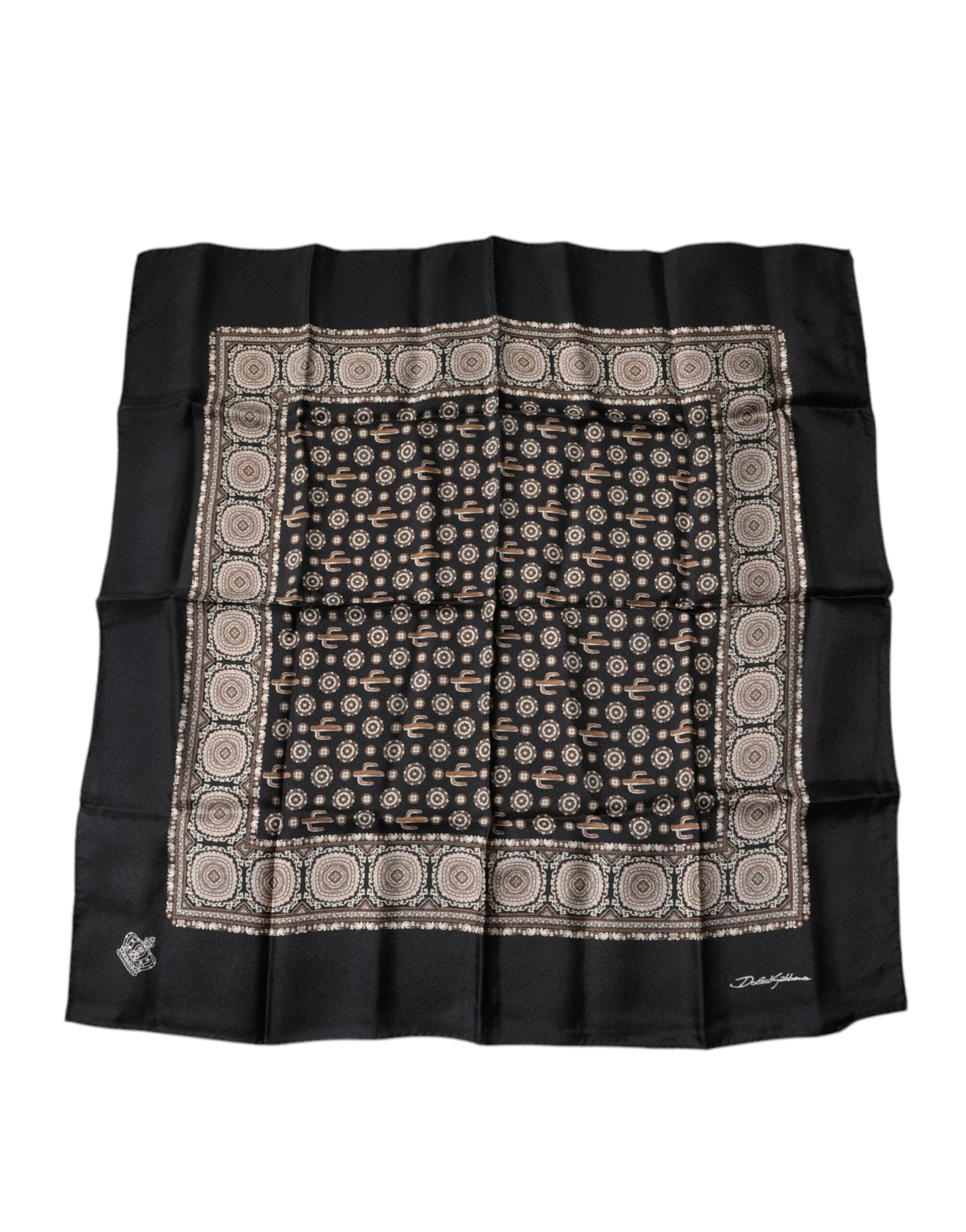 Dolce & Gabbana Multicolor Cactus Square Handkerchief Men's Scarf