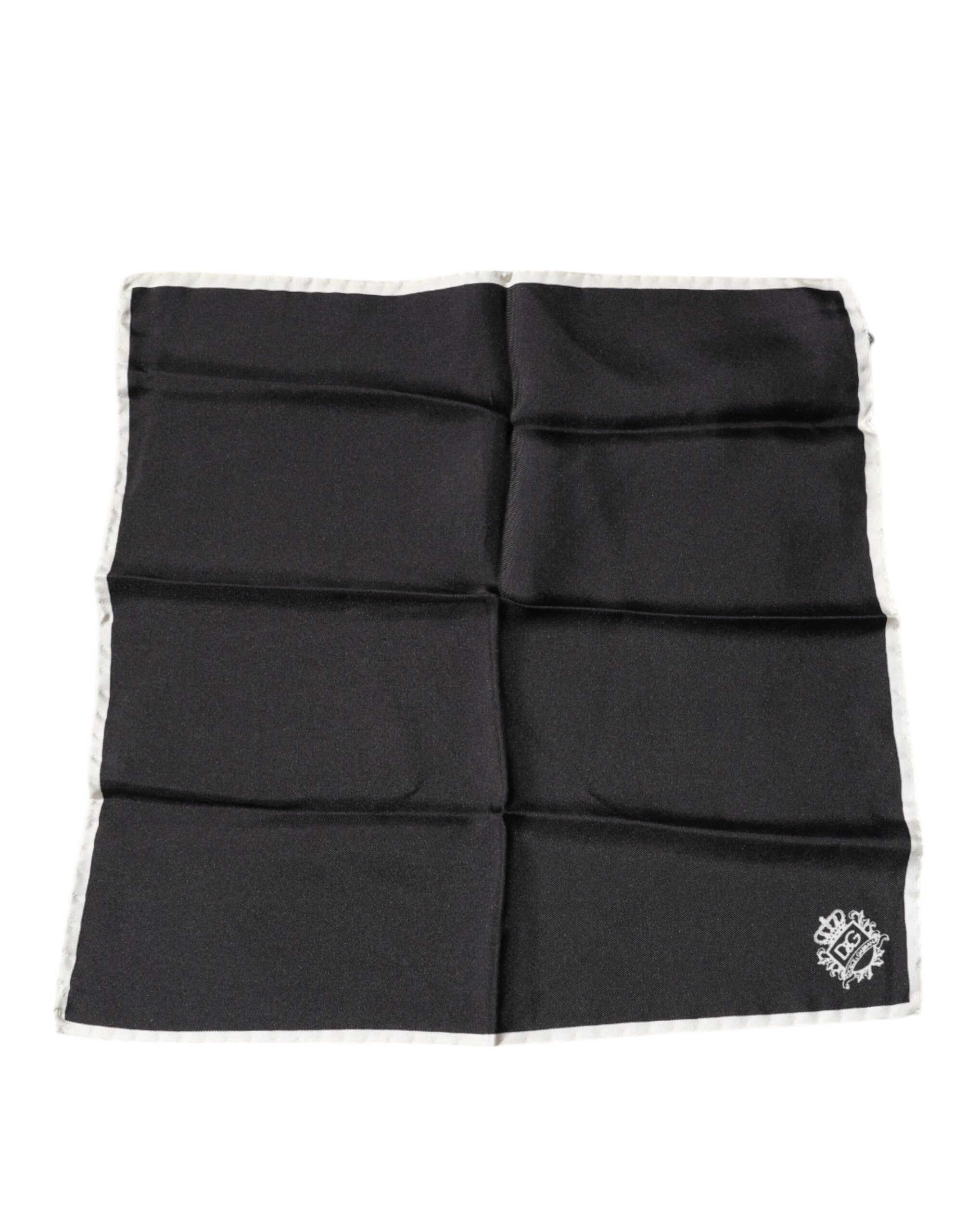Dolce & Gabbana Black Crown Logo Square Handkerchief Men's Scarf (Pre-Owned)