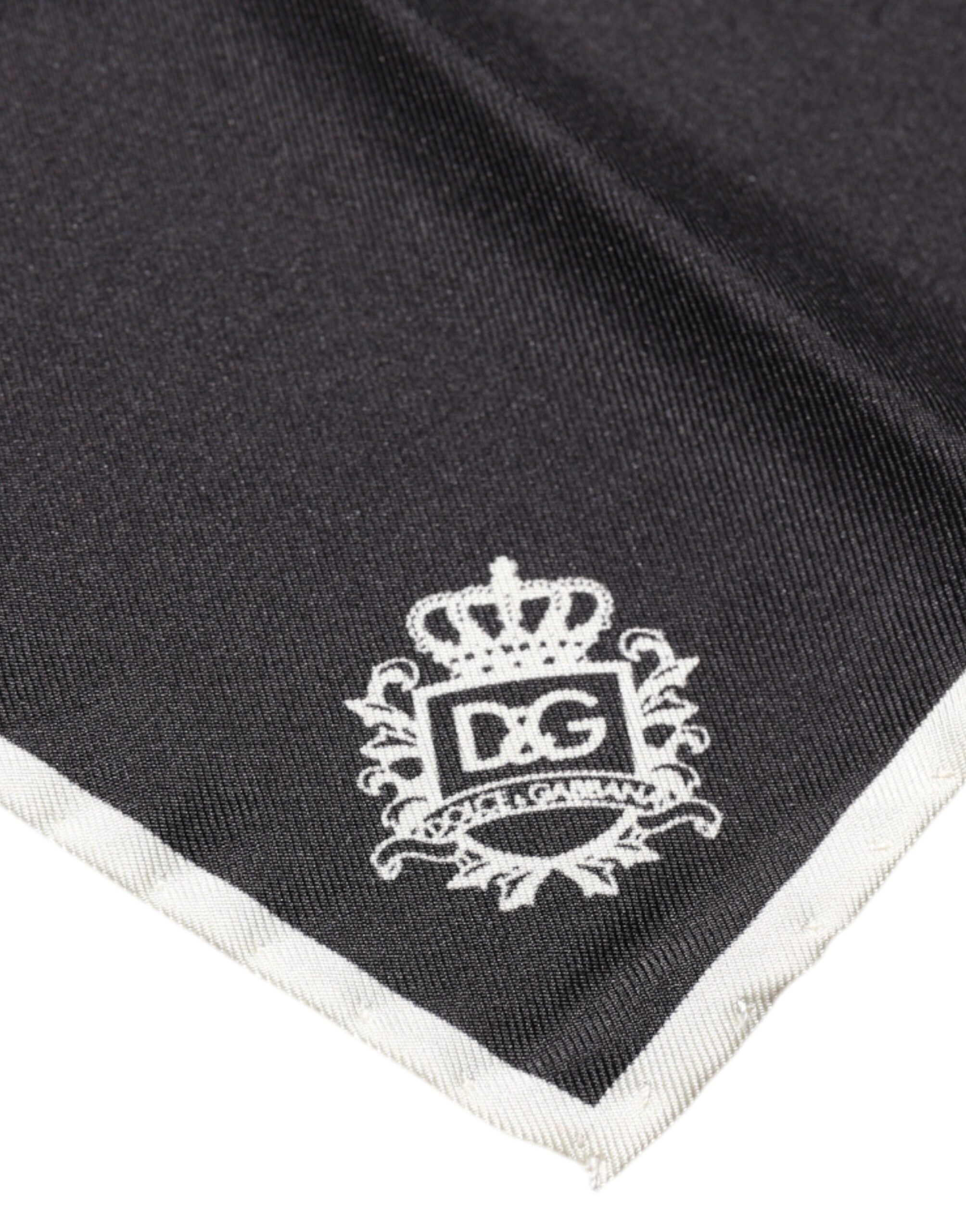 Dolce & Gabbana Black Crown Logo Square Handkerchief Men's Scarf (Pre-Owned)