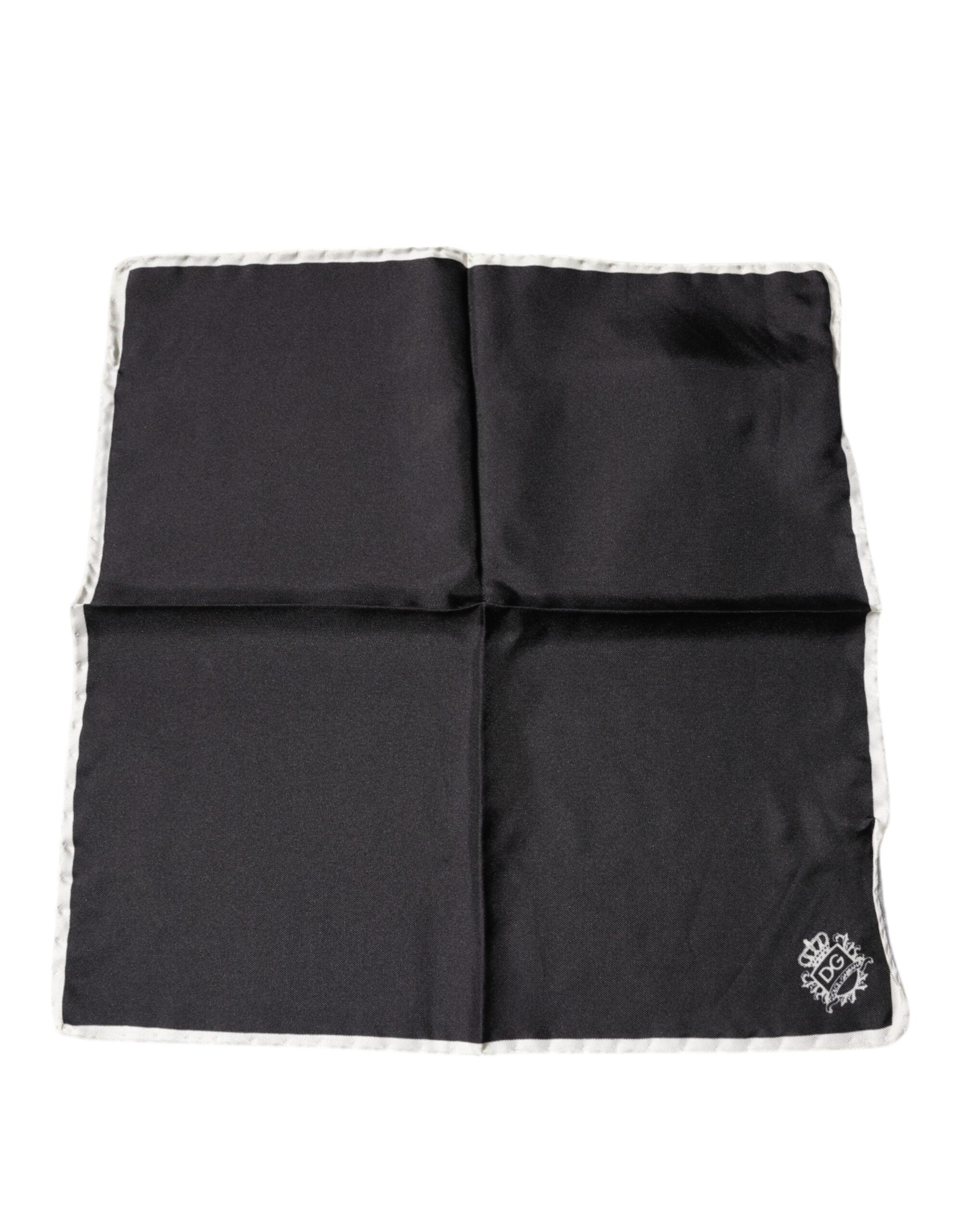 Dolce & Gabbana Black Crown Logo Square Handkerchief Men's Scarf (Pre-Owned)