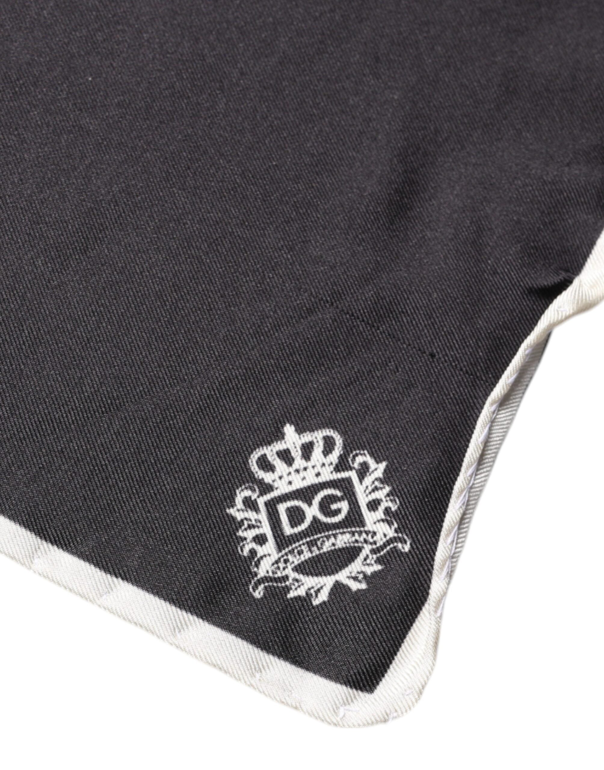 Dolce & Gabbana Black Crown Logo Square Handkerchief Men's Scarf (Pre-Owned)