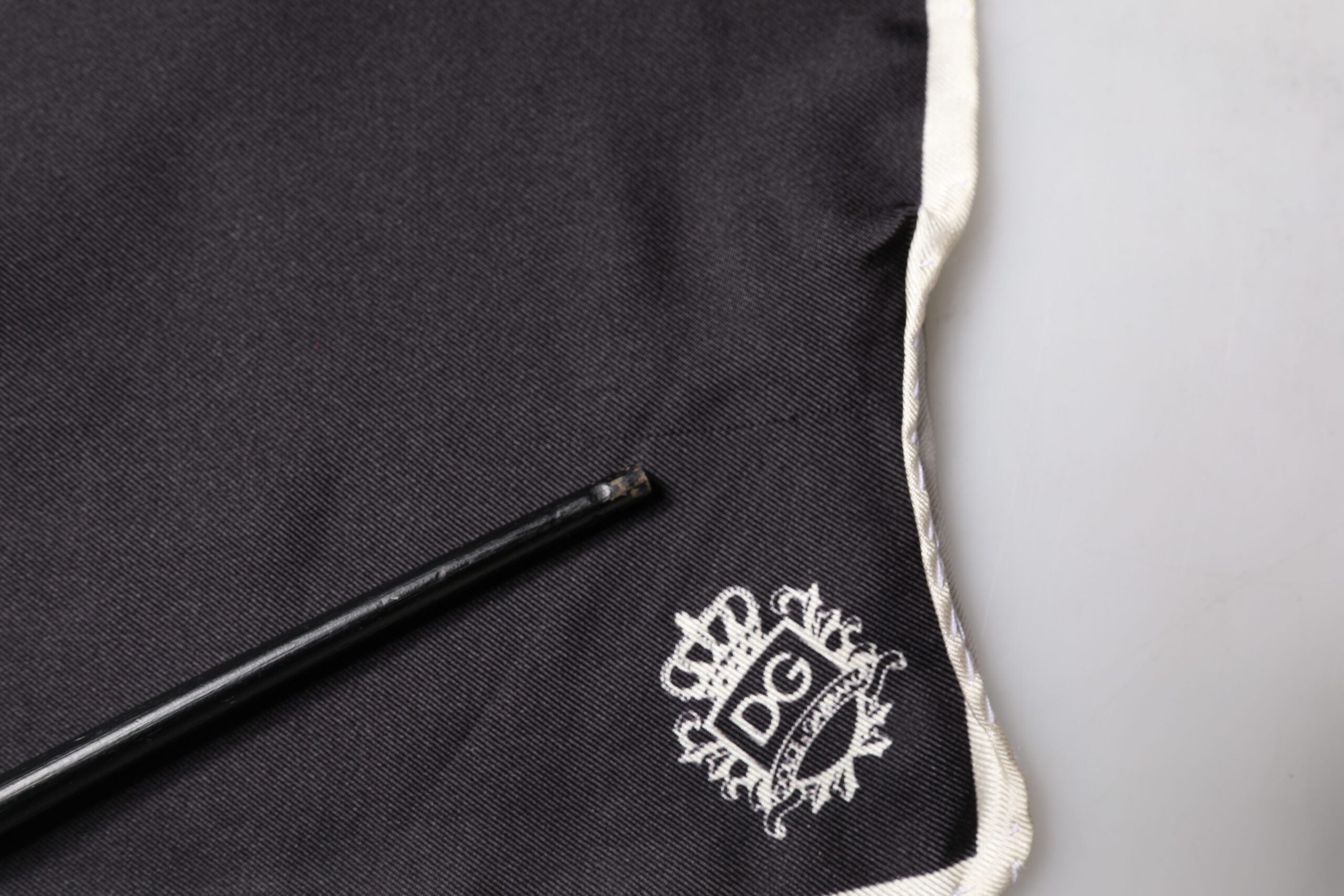 Dolce & Gabbana Black Crown Logo Square Handkerchief Men's Scarf (Pre-Owned)