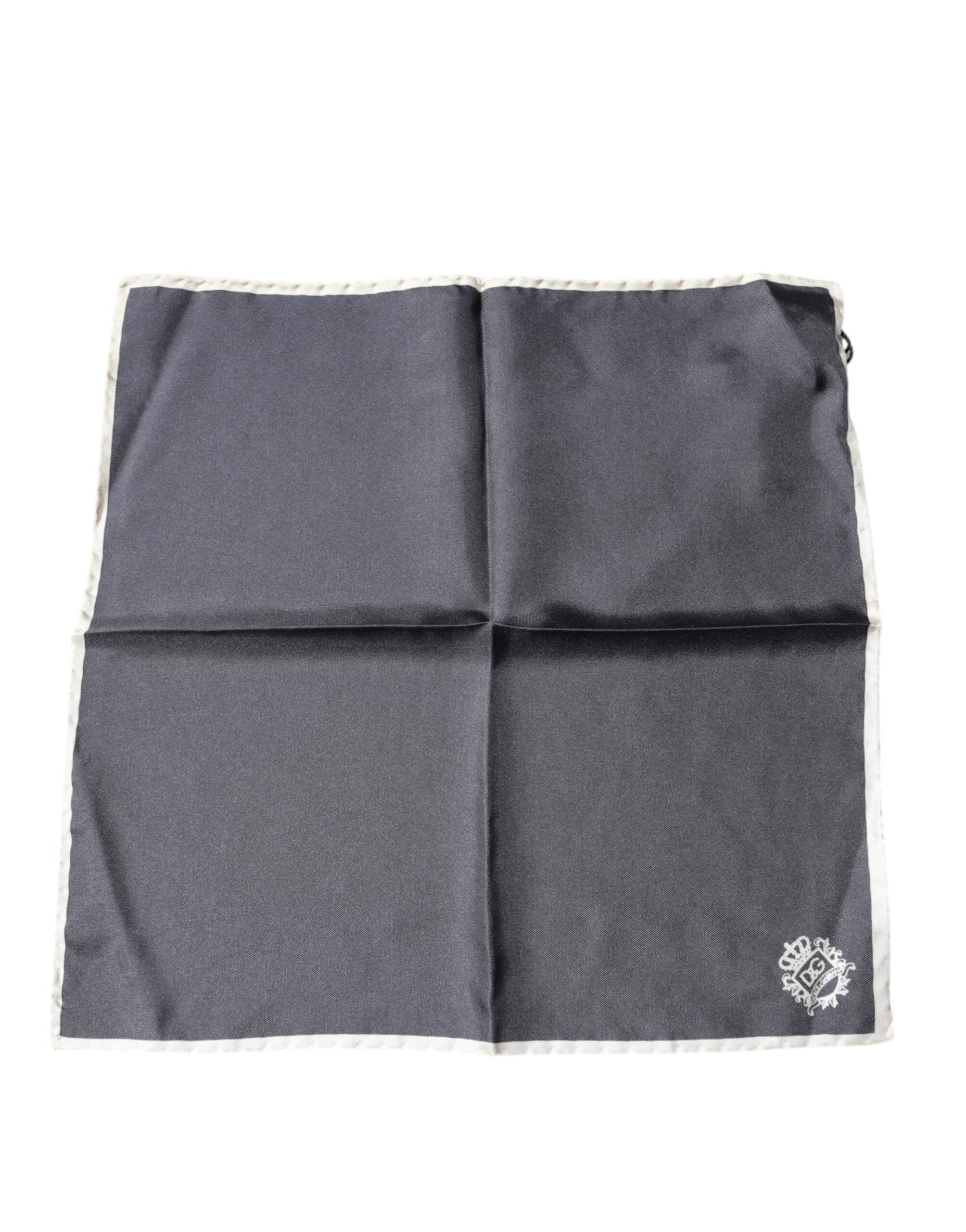Dolce & Gabbana Gray Crown Logo Square Handkerchief Men's Scarf