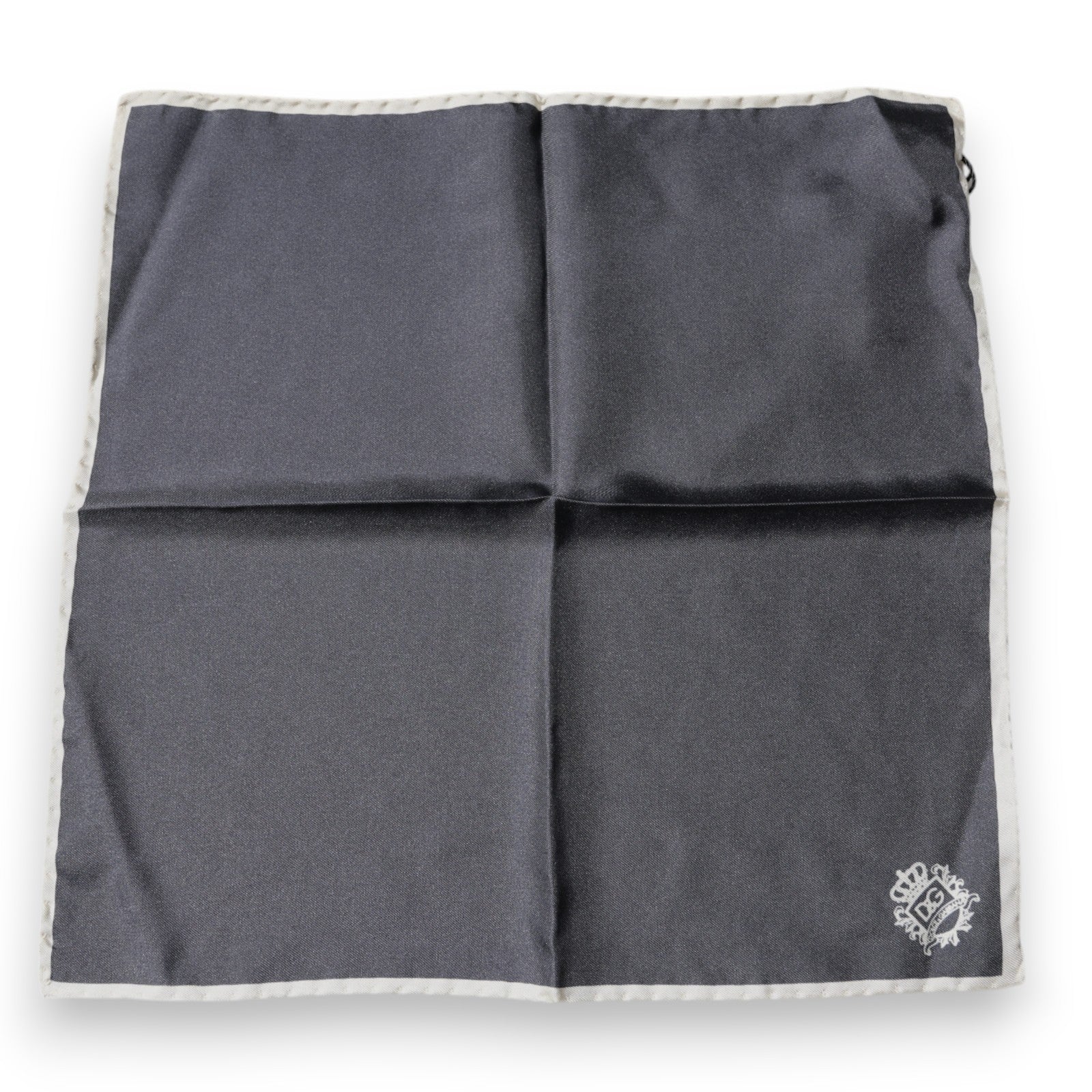 Dolce & Gabbana Gray Crown Logo Square Handkerchief Men's Scarf