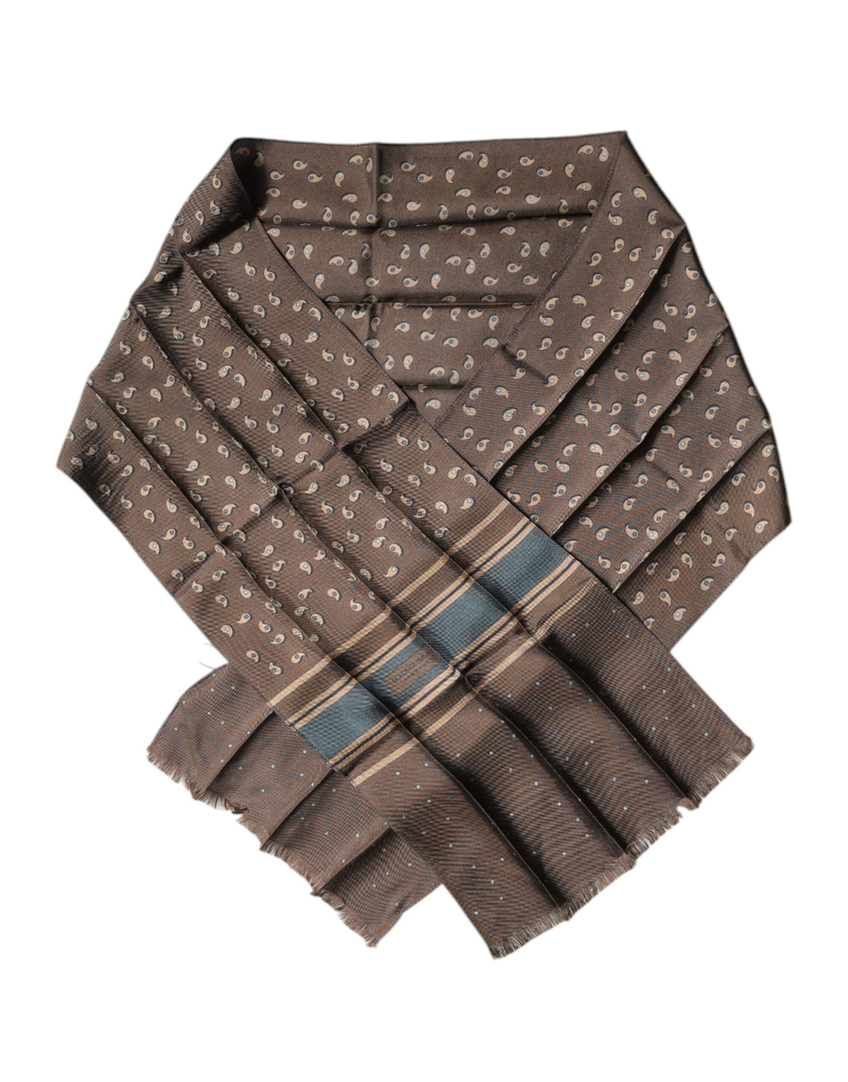 Dolce & Gabbana Brown Fantasy Silk Neck Wrap Shawl Men's Scarf (Pre-Owned)