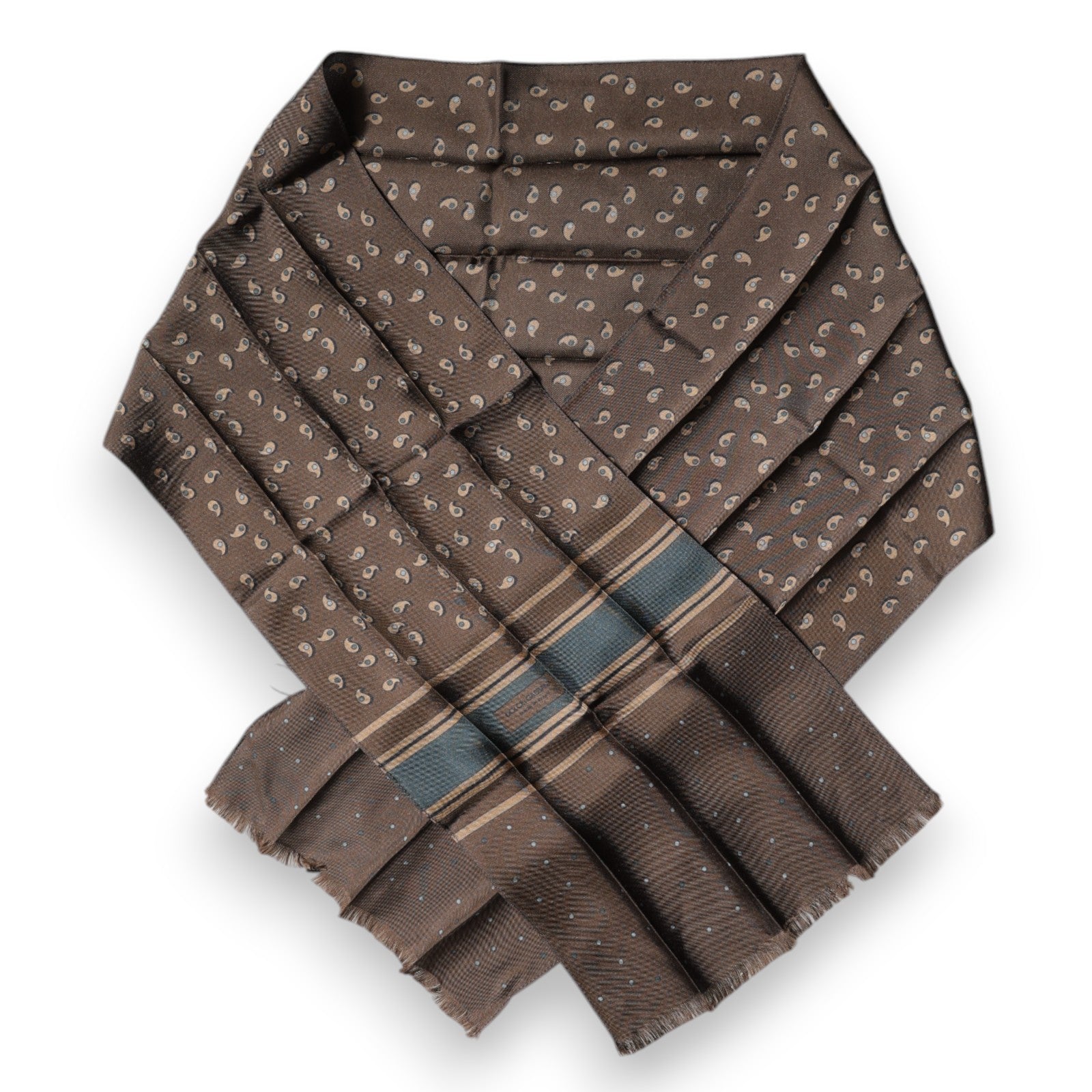Dolce & Gabbana Brown Fantasy Silk Neck Wrap Shawl Men's Scarf (Pre-Owned)