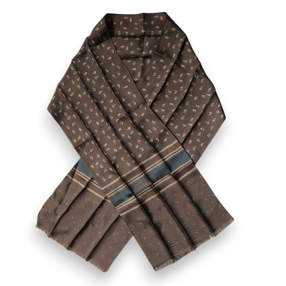 Dolce & Gabbana Brown Fantasy Silk Neck Wrap Shawl Men's Scarf (Pre-Owned)