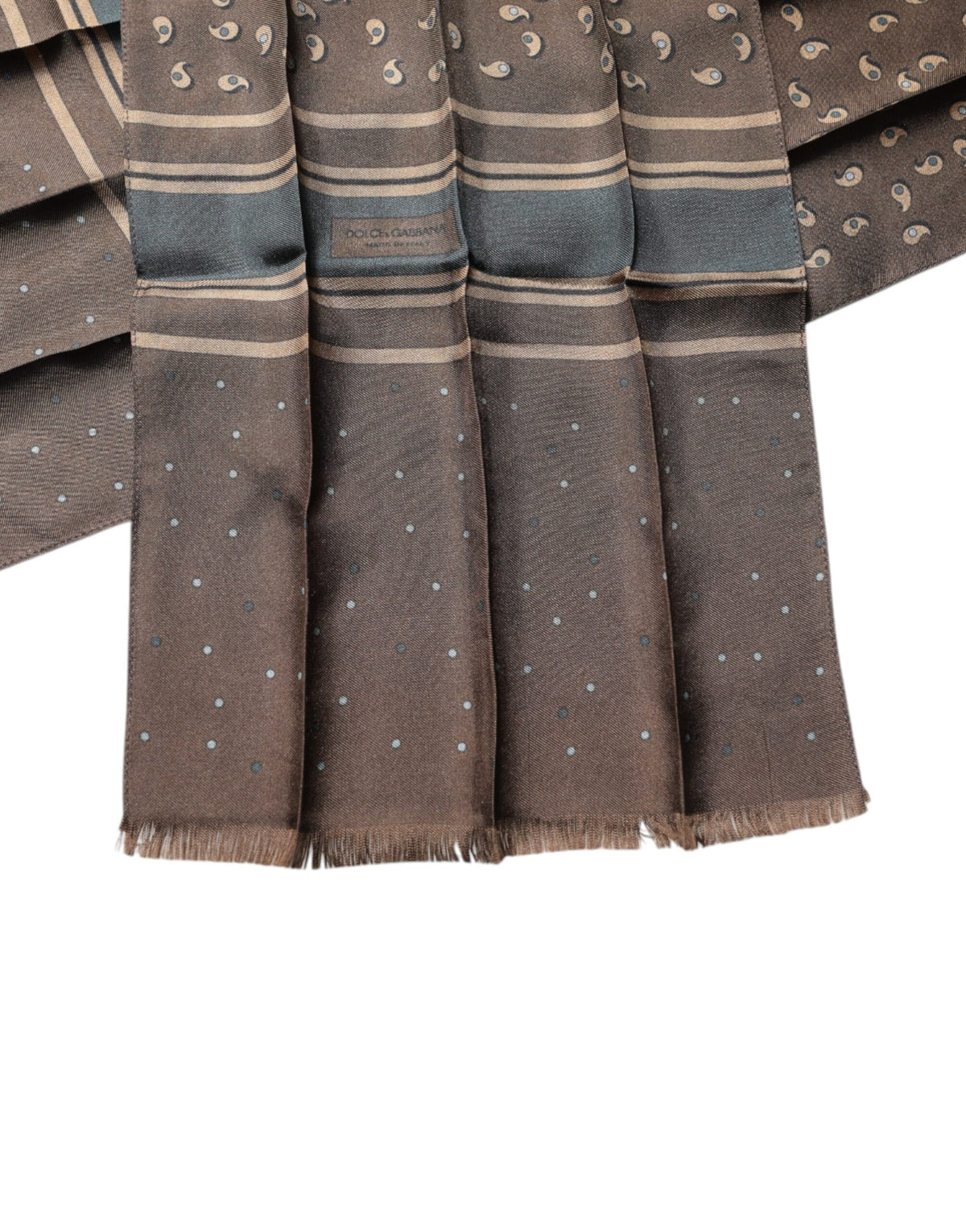 Dolce & Gabbana Brown Fantasy Silk Neck Wrap Shawl Men's Scarf (Pre-Owned)