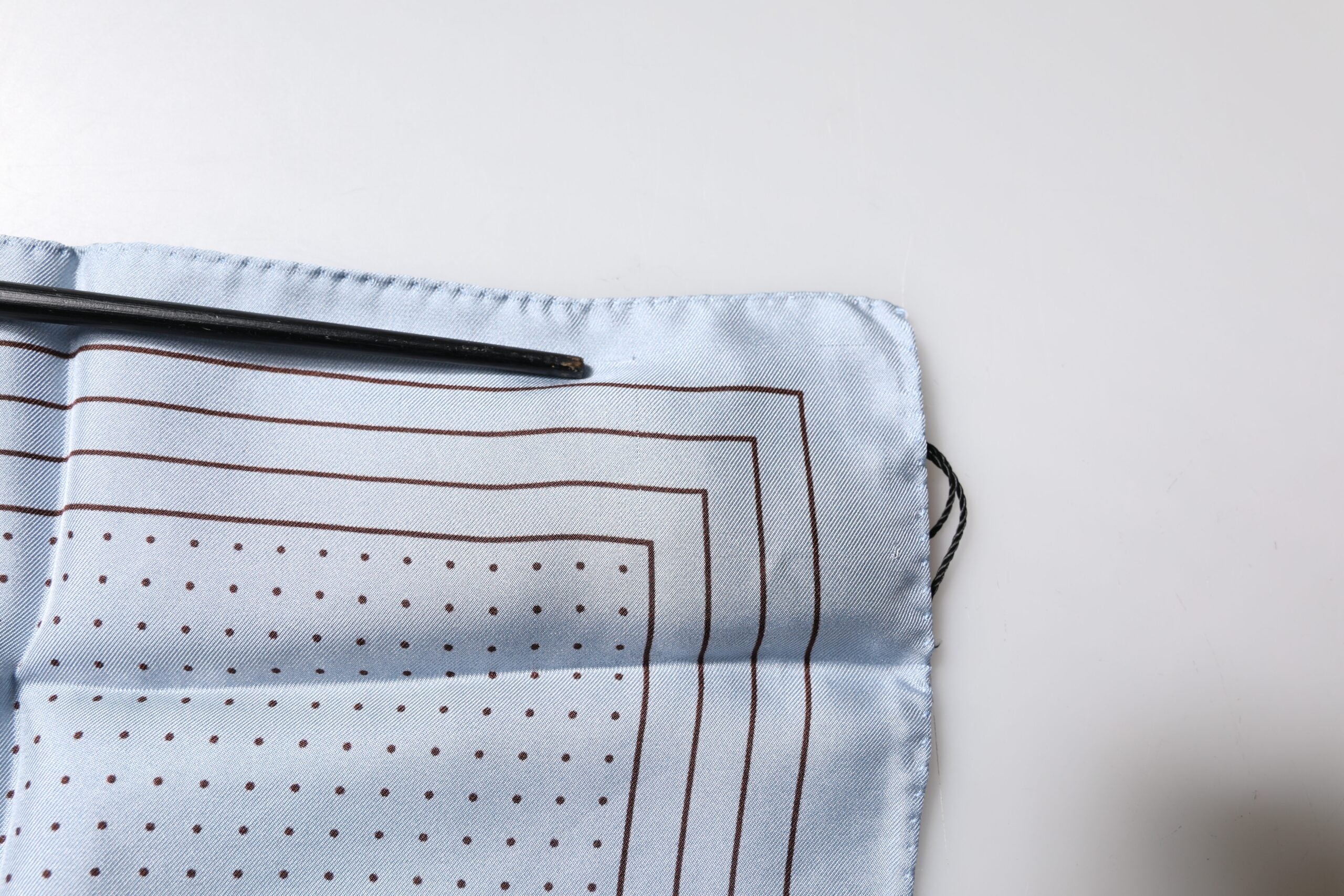 Dolce & Gabbana Sky Blue Polka Dots Square Handkerchief Men's Scarf