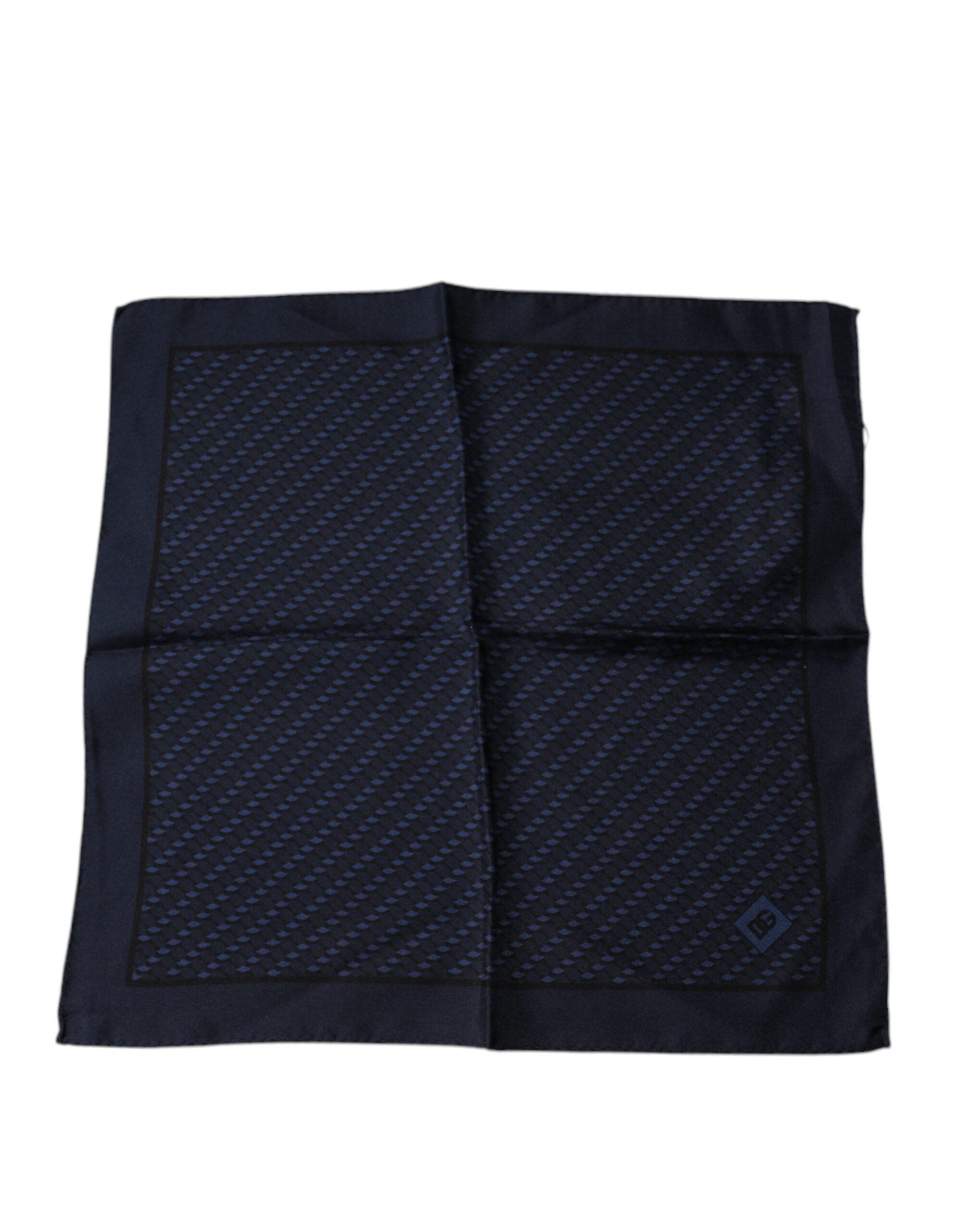 Dolce & Gabbana Dark Blue Fantasy Square Handkerchief Men's Scarf