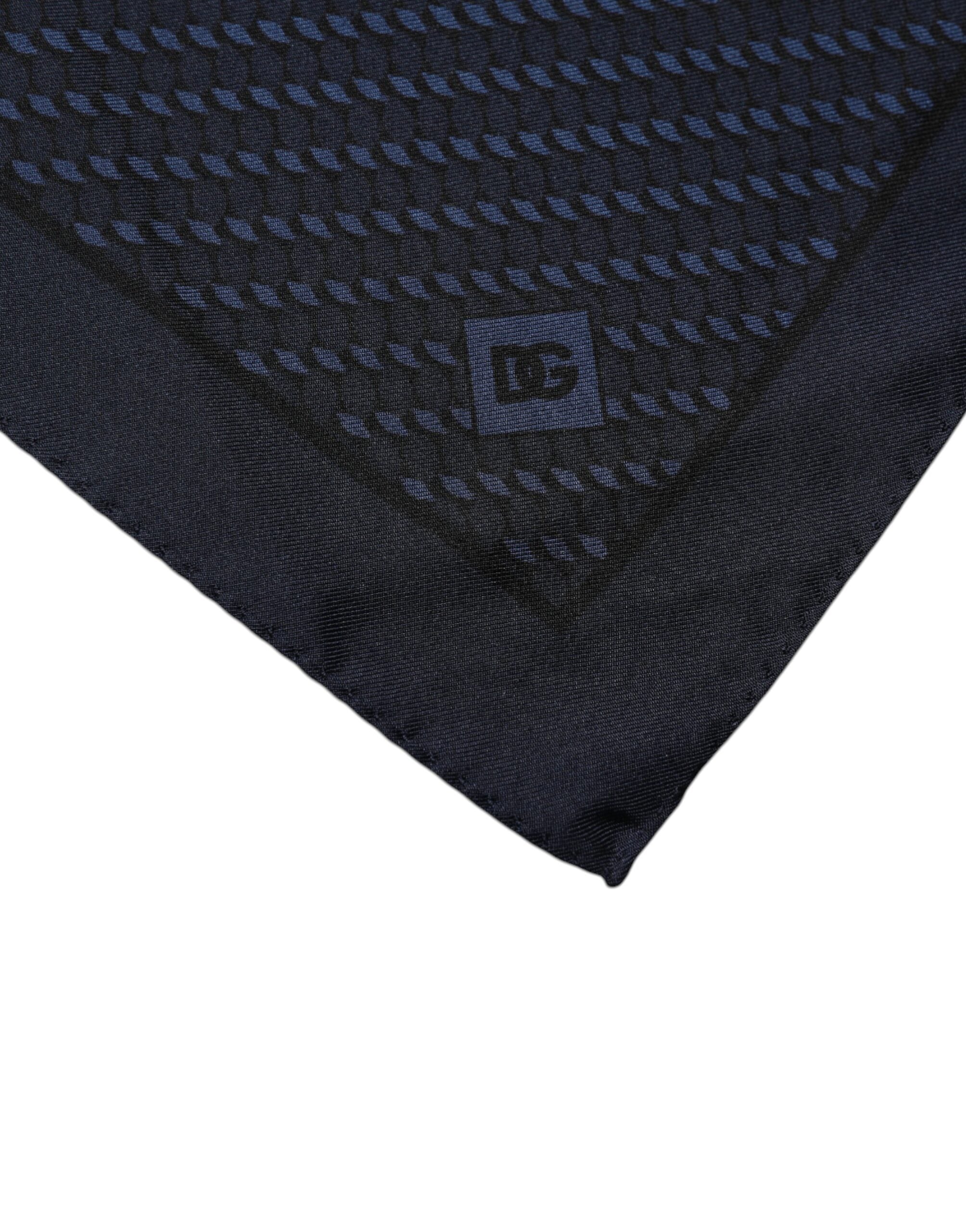 Dolce & Gabbana Dark Blue Fantasy Square Handkerchief Men's Scarf