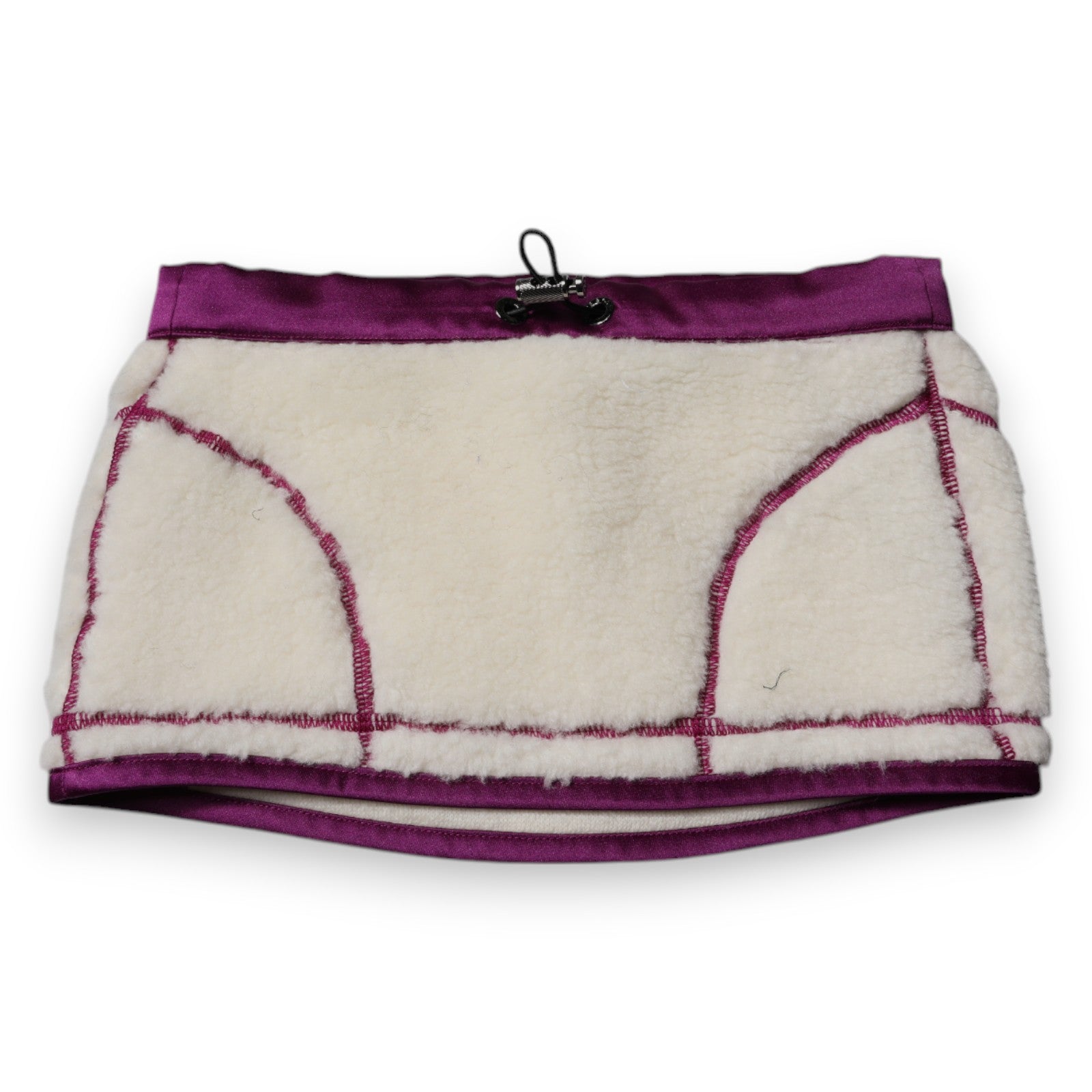 Dolce & Gabbana White Purple Cashmere Fleece Neck Warmer Women's Scarf