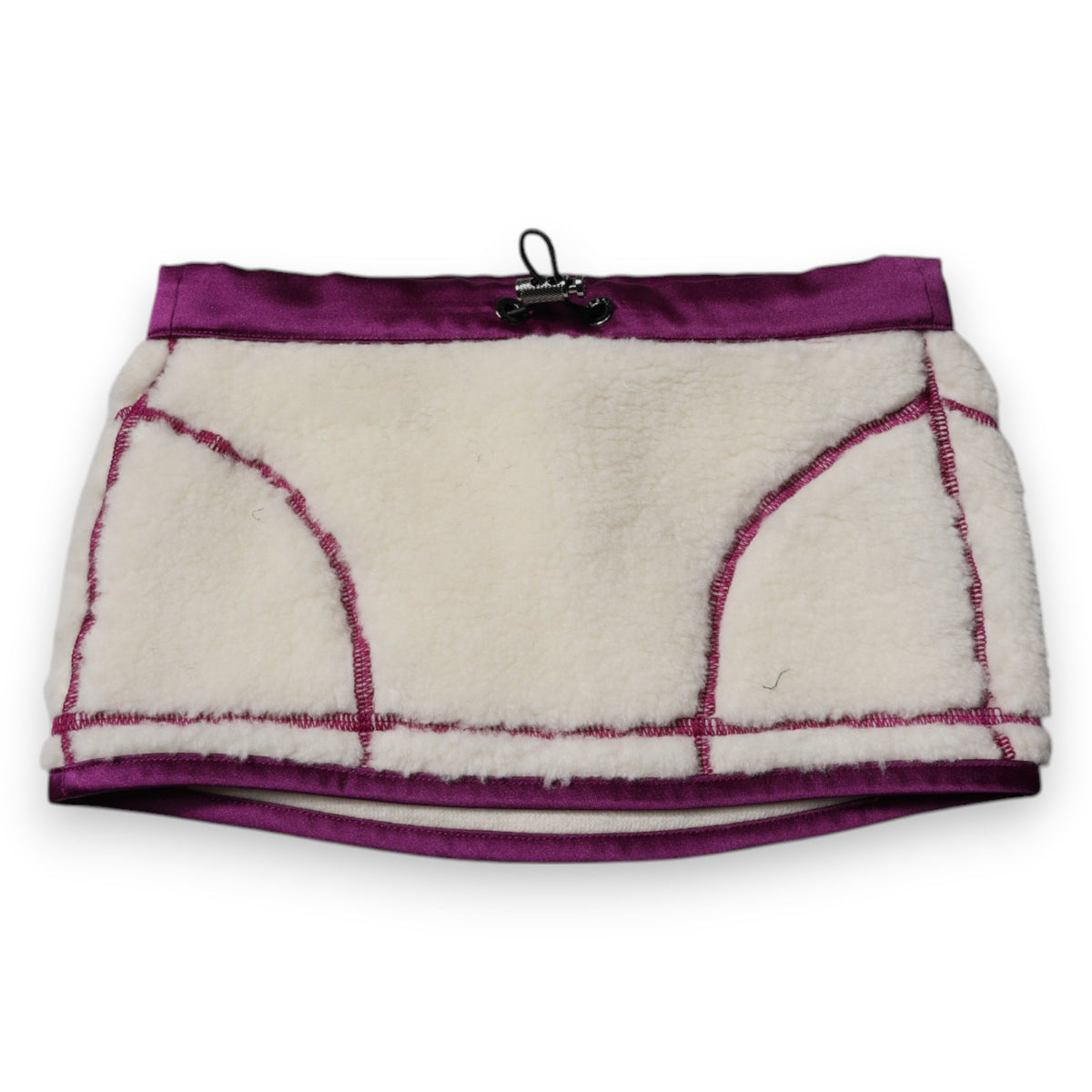 Dolce & Gabbana White Purple Cashmere Fleece Neck Warmer Women's Scarf