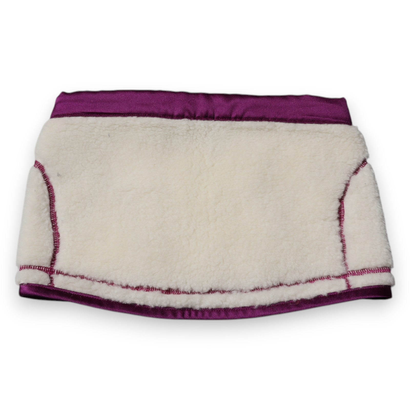 Dolce & Gabbana White Purple Cashmere Fleece Neck Warmer Women's Scarf