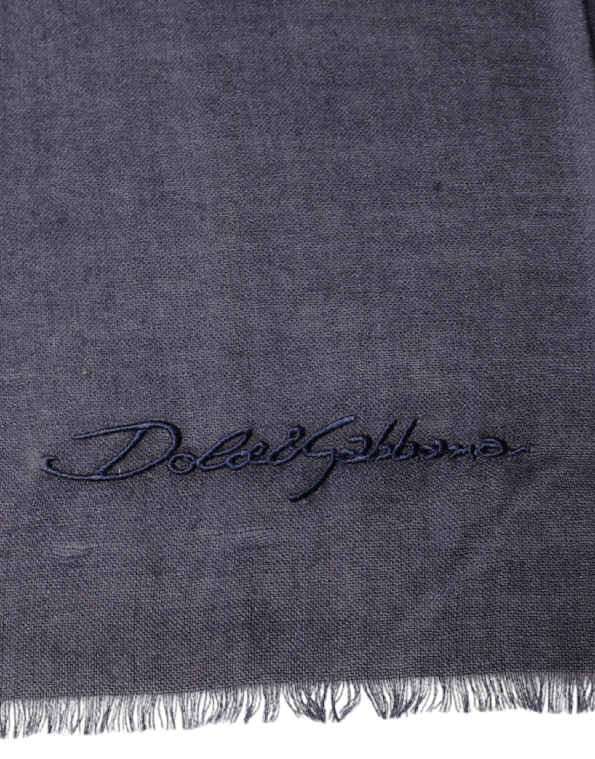 Dolce & Gabbana Black Cashmere Foulard Neck Wrap Shawl Women's Scarf