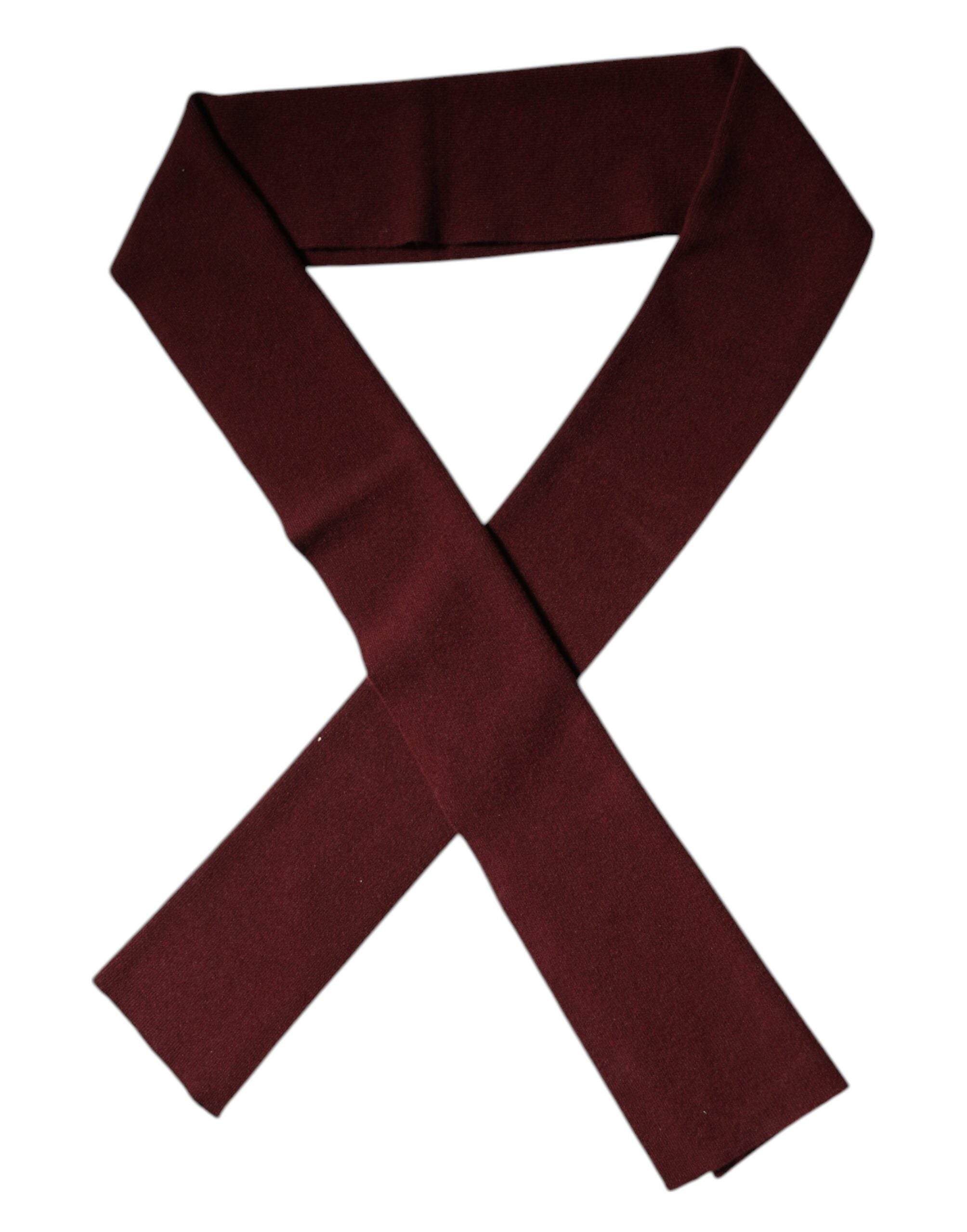 Dolce & Gabbana Maroon Cashmere Skinny Neck Wrap Men's Scarf