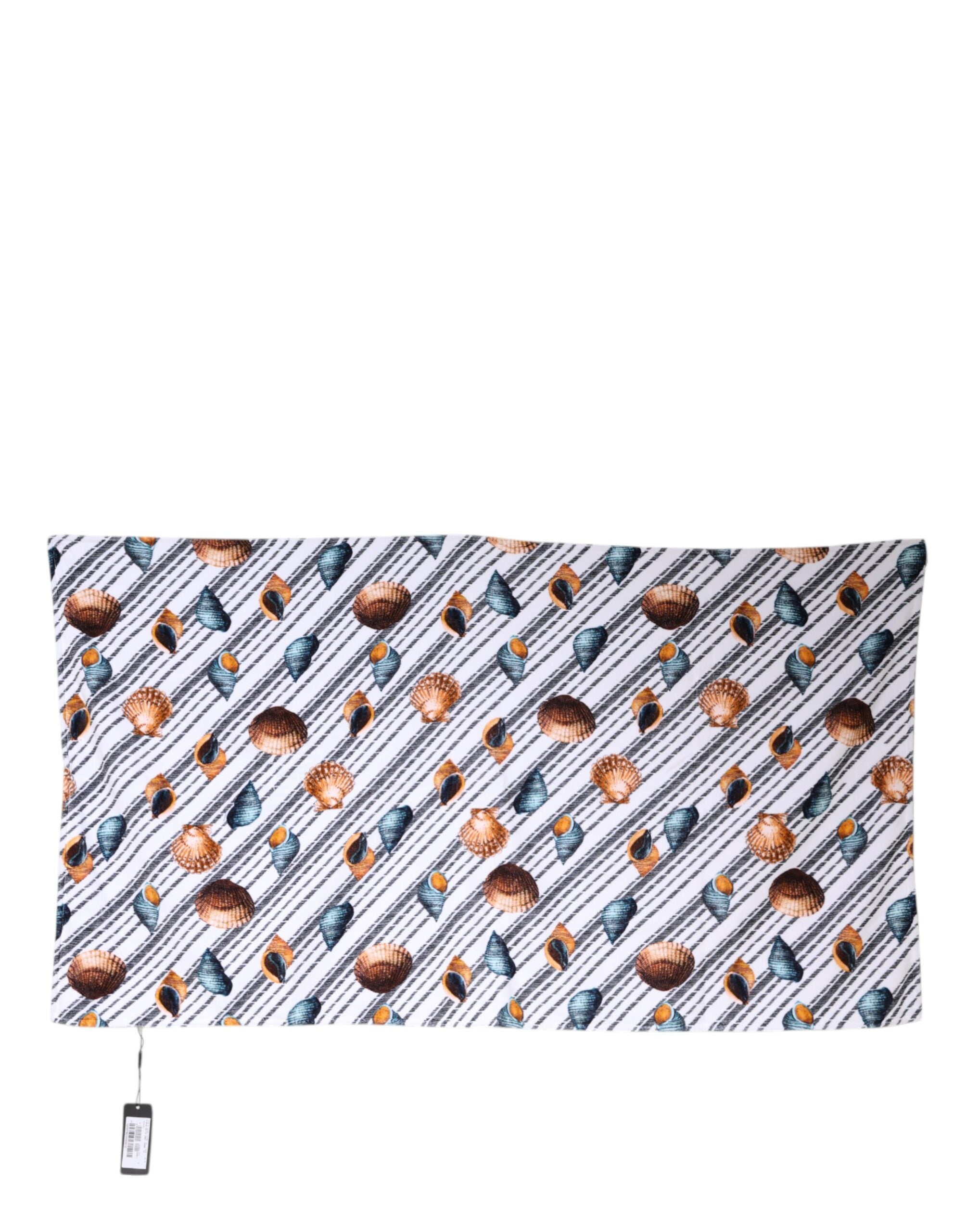 Dolce & Gabbana Multicolor Stripes Seashells Beach Women's Towel