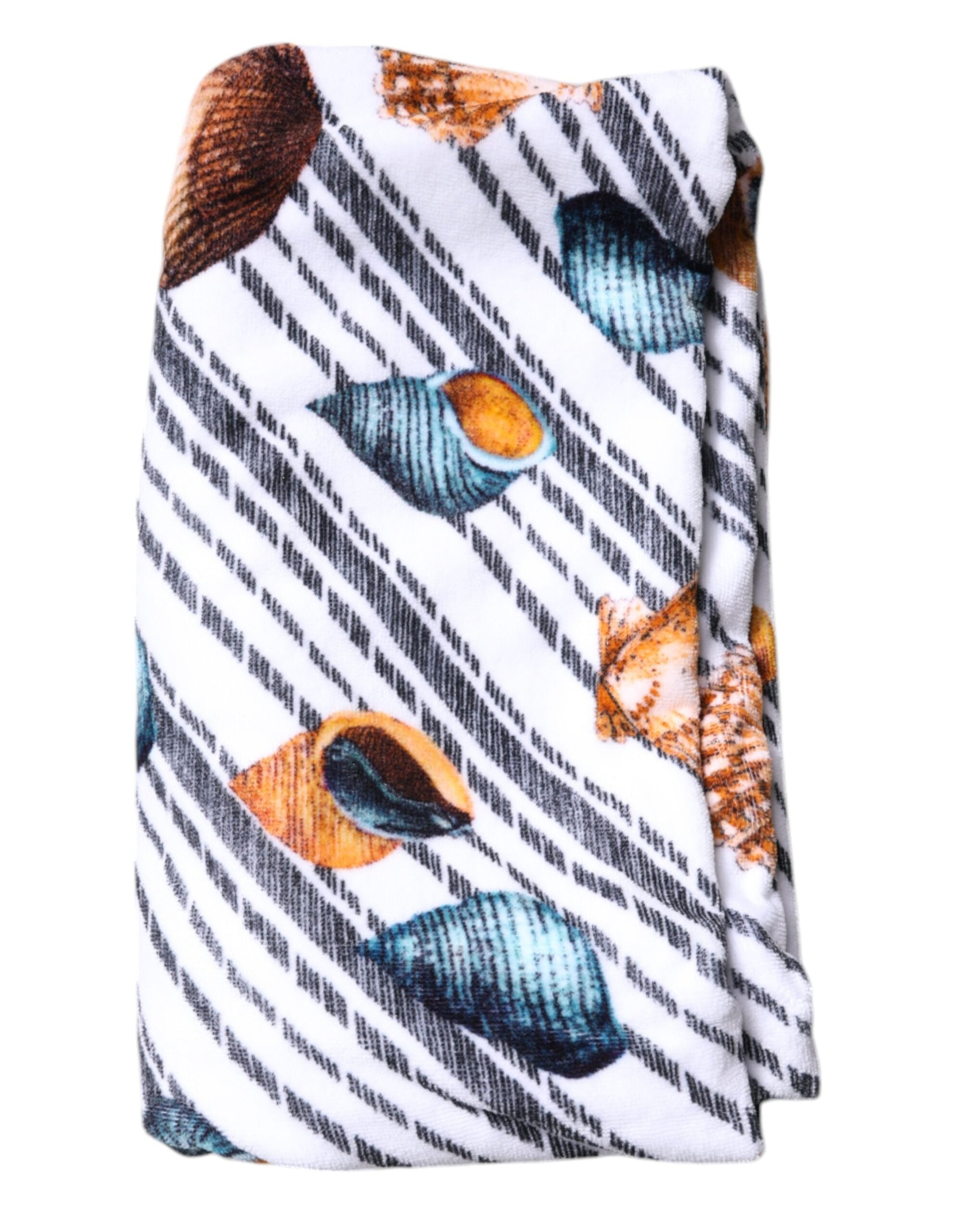 Dolce & Gabbana Multicolor Stripes Seashells Beach Women's Towel