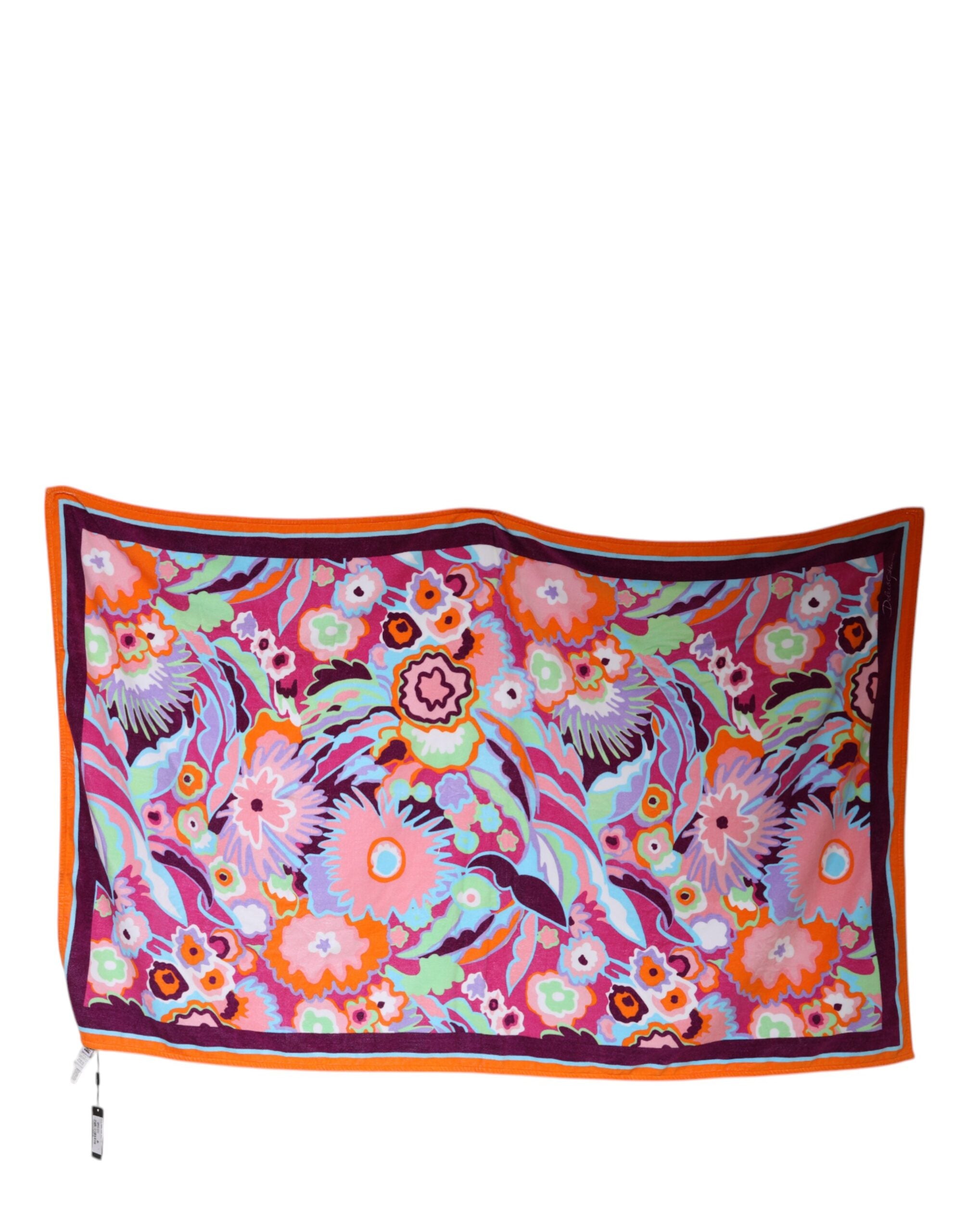 Dolce & Gabbana Multicolor Floral Print Cotton Beach Women's Towel