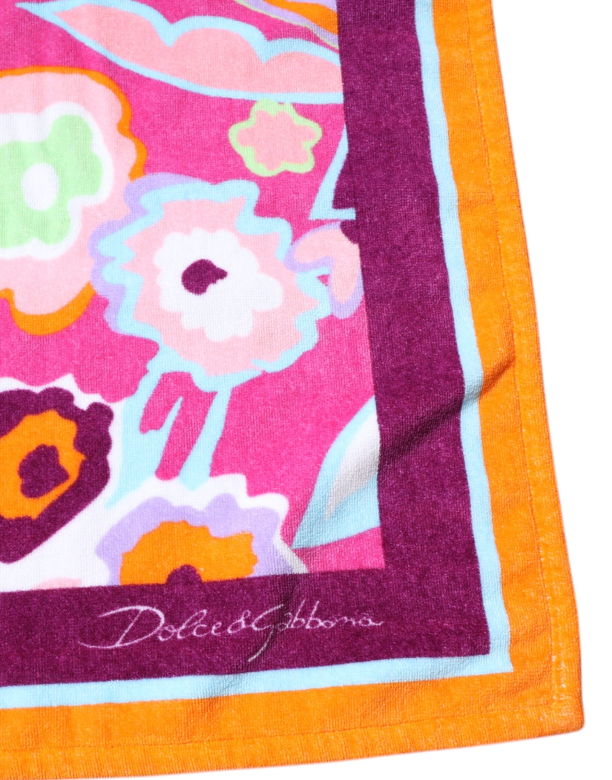 Dolce & Gabbana Multicolor Floral Print Cotton Beach Women's Towel