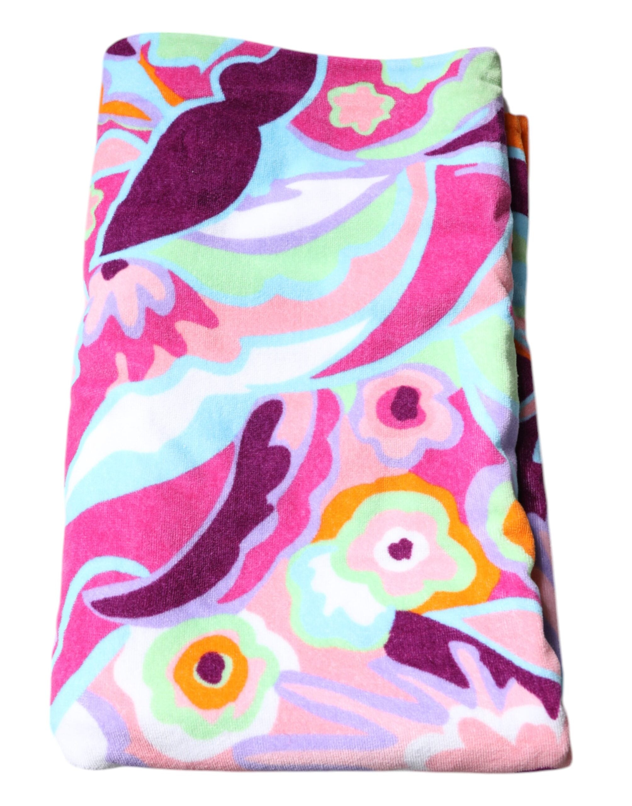 Dolce & Gabbana Multicolor Floral Print Cotton Beach Women's Towel