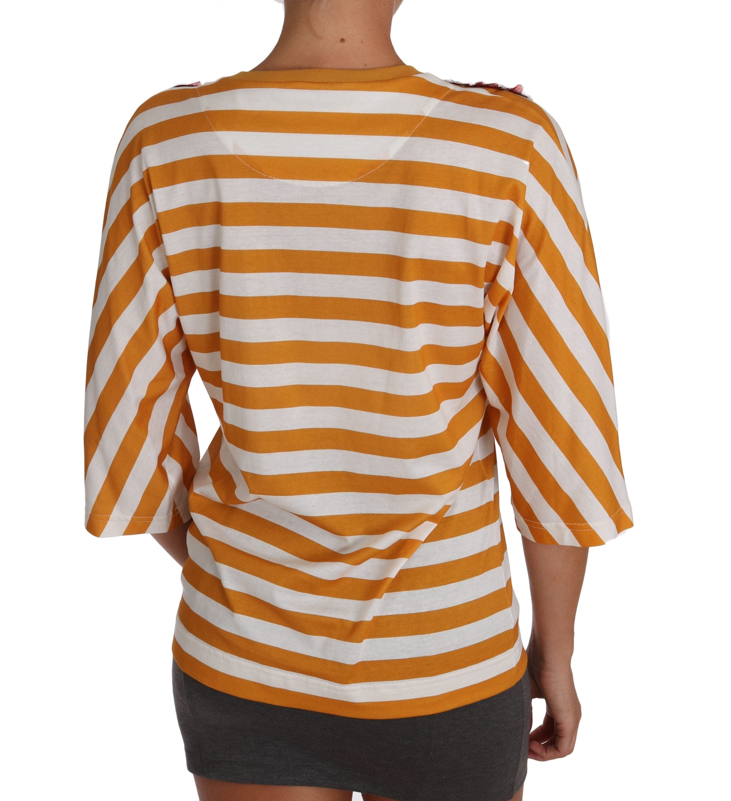 Dolce & Gabbana White Orange FIRENZE Top Women's T-shirt