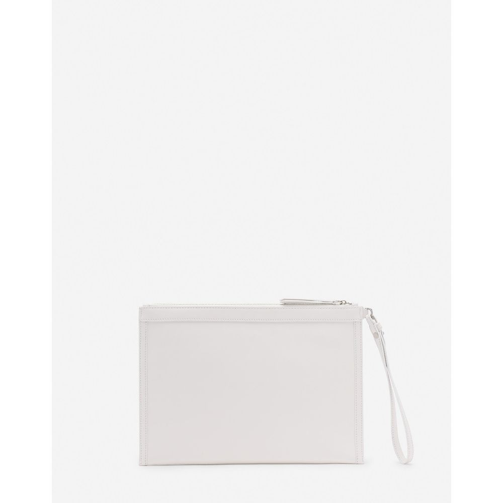 Lanvin White Leather Men Pouch Men's Wallet