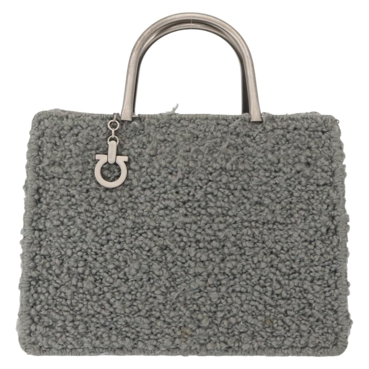 Salvatore Ferragamo Gancini Wool Gray Wool Handbag (Pre-Owned)