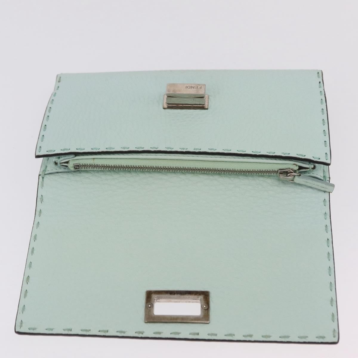 Fendi Selleria Peekaboo Leather Green Leather Wallets Accessory (Pre-Owned)